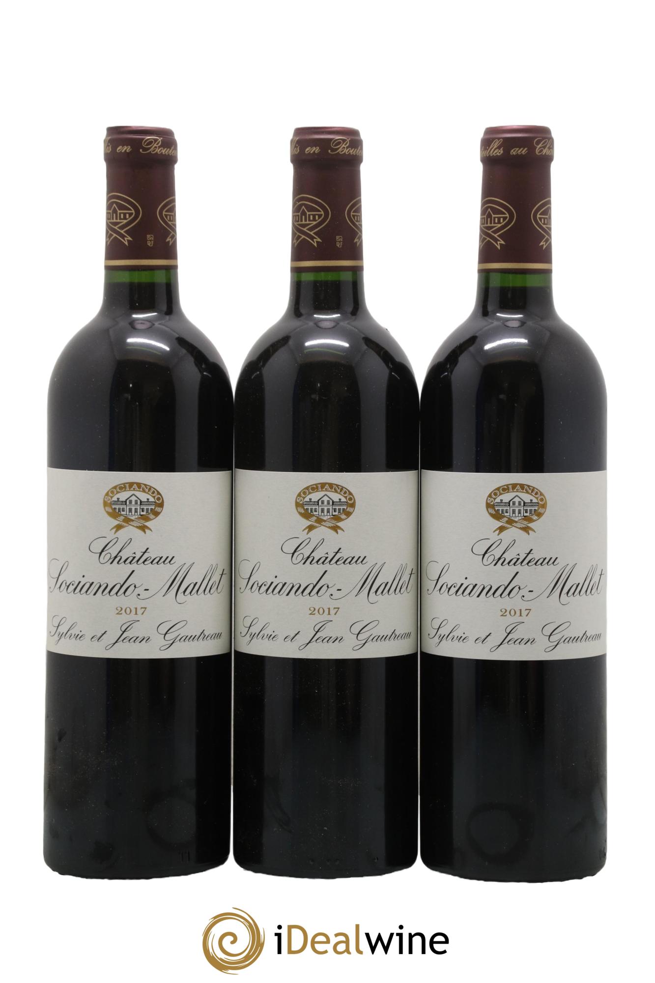 Château Sociando Mallet 2017 - Lotto di 3 bottiglie - 0