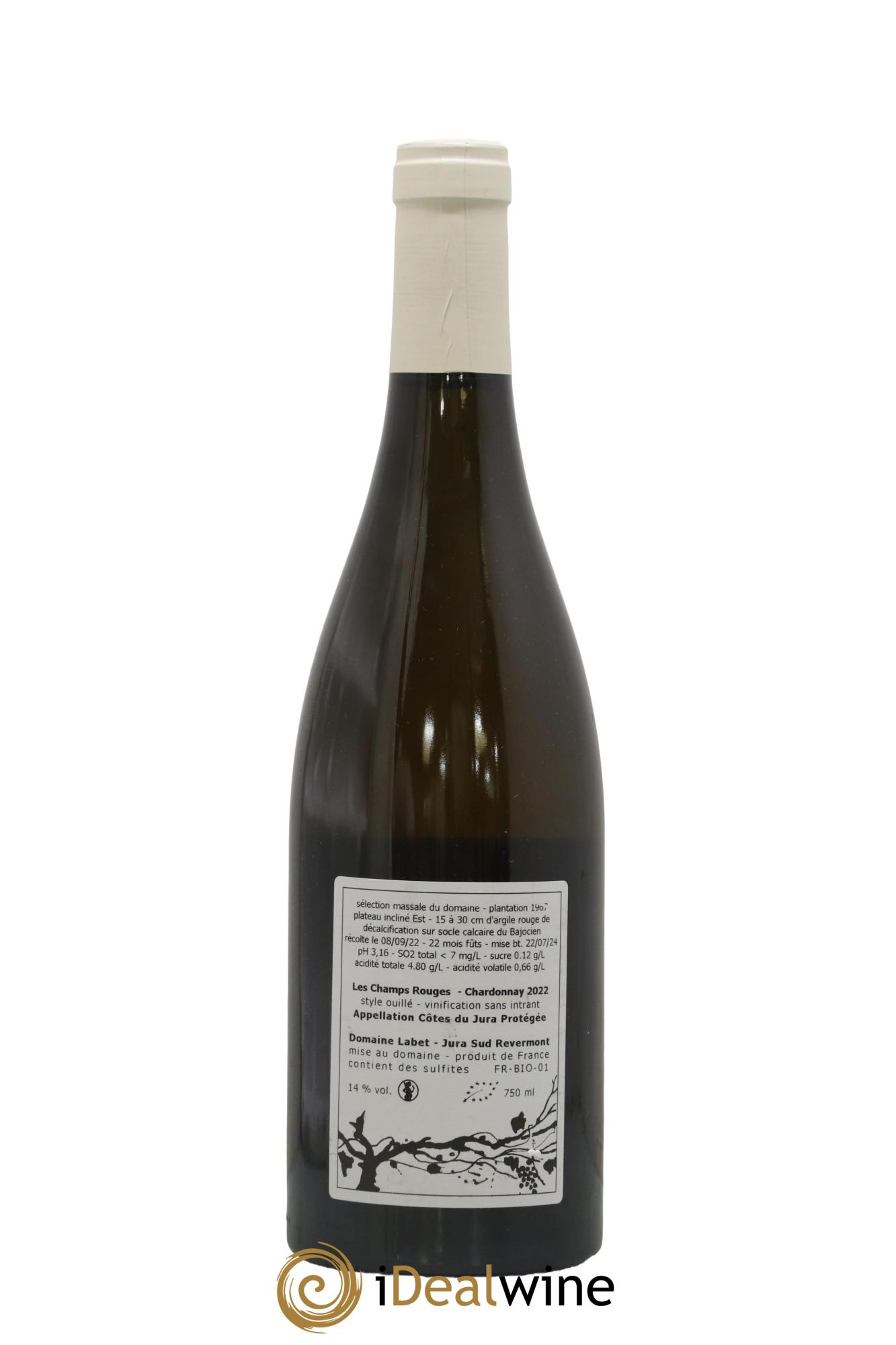 Côtes du Jura Chardonnay Les Champs Rouges Romain - Julien  - Charline Labet 2022 - Lot of 1 bottle - 1