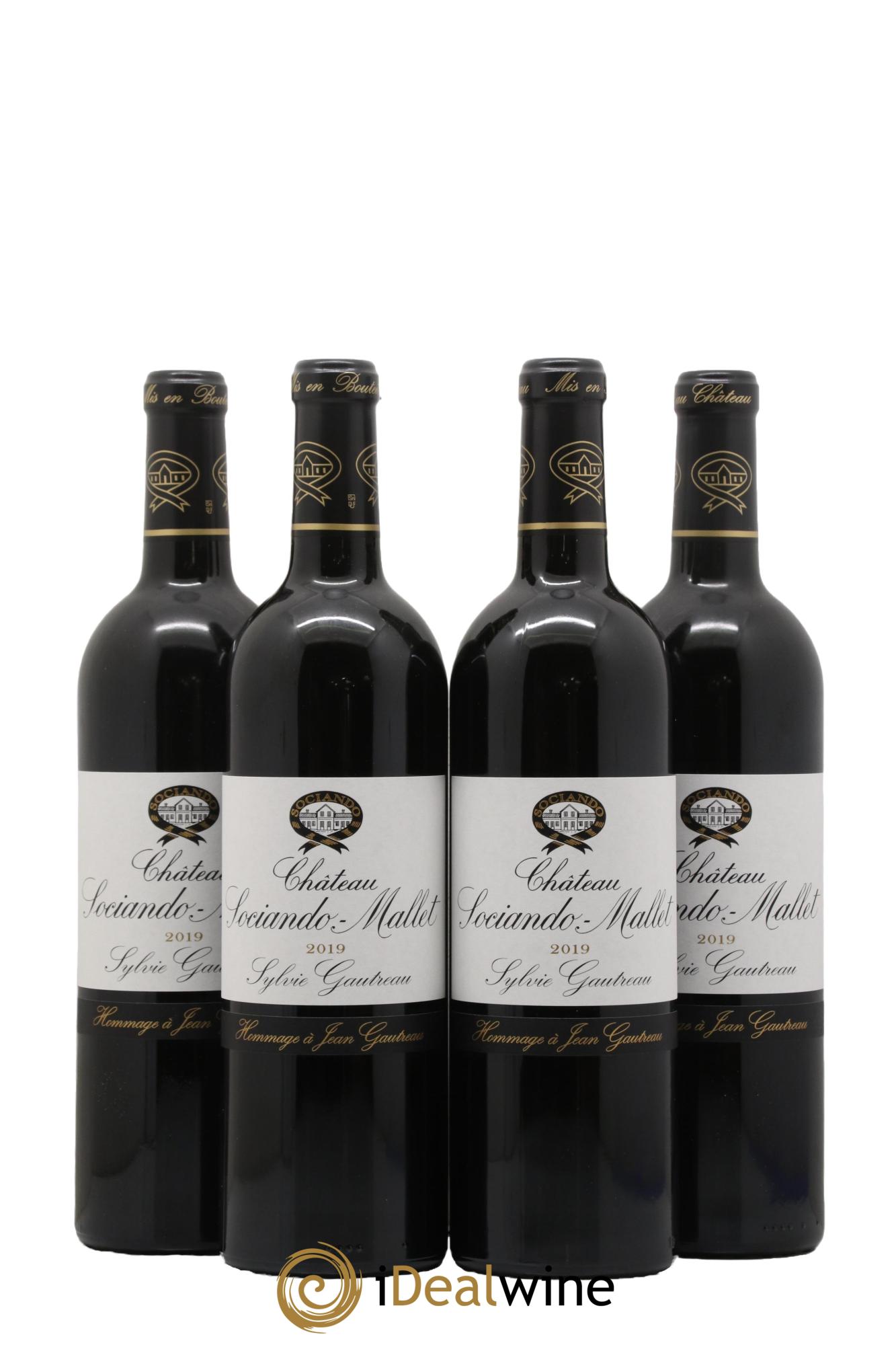 Château Sociando Mallet 2019 - Lotto di 4 bottiglie - 0