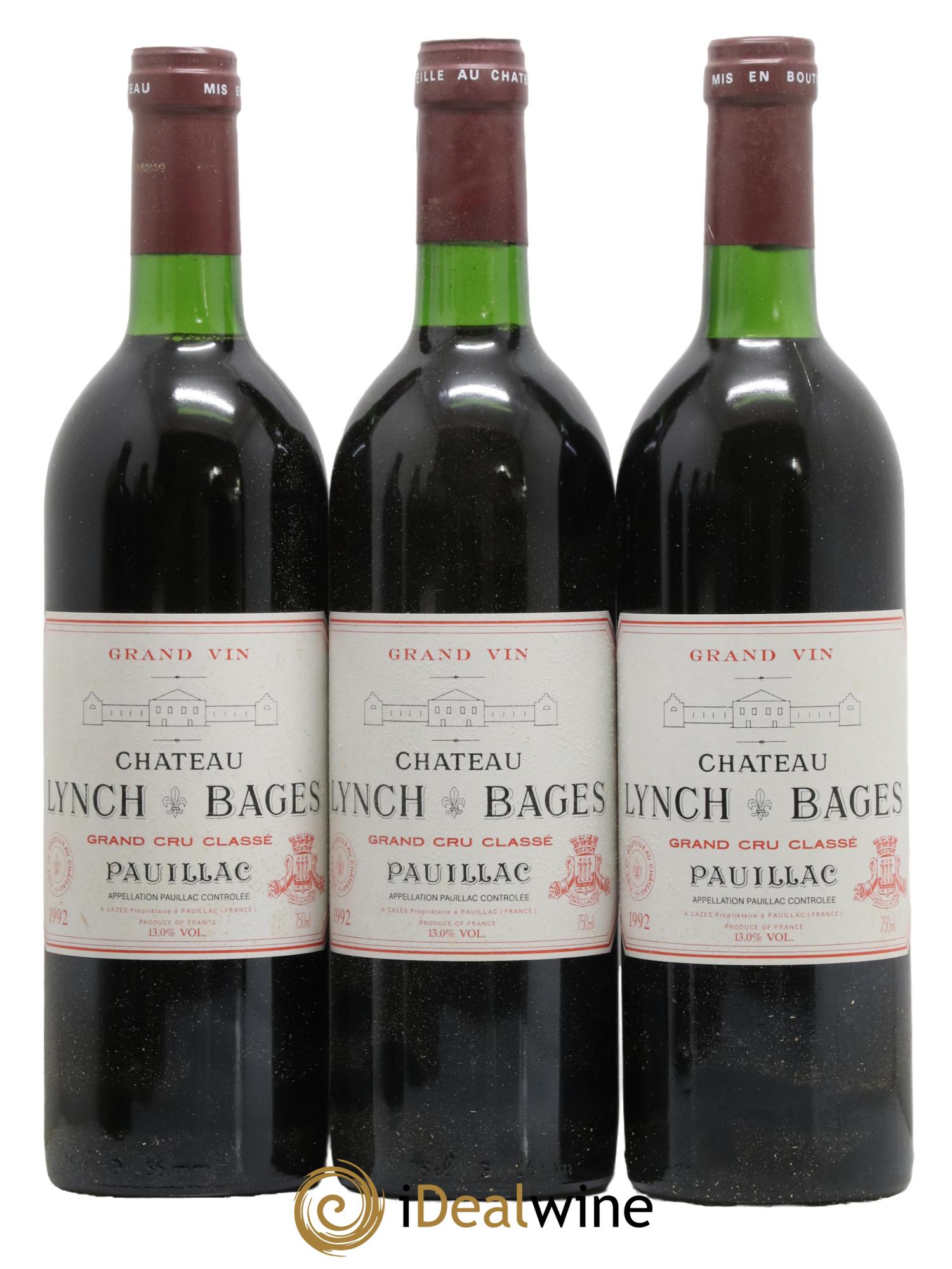 Château Lynch Bages 5ème Grand Cru Classé 1992 - Lot de 6 bouteilles - 1
