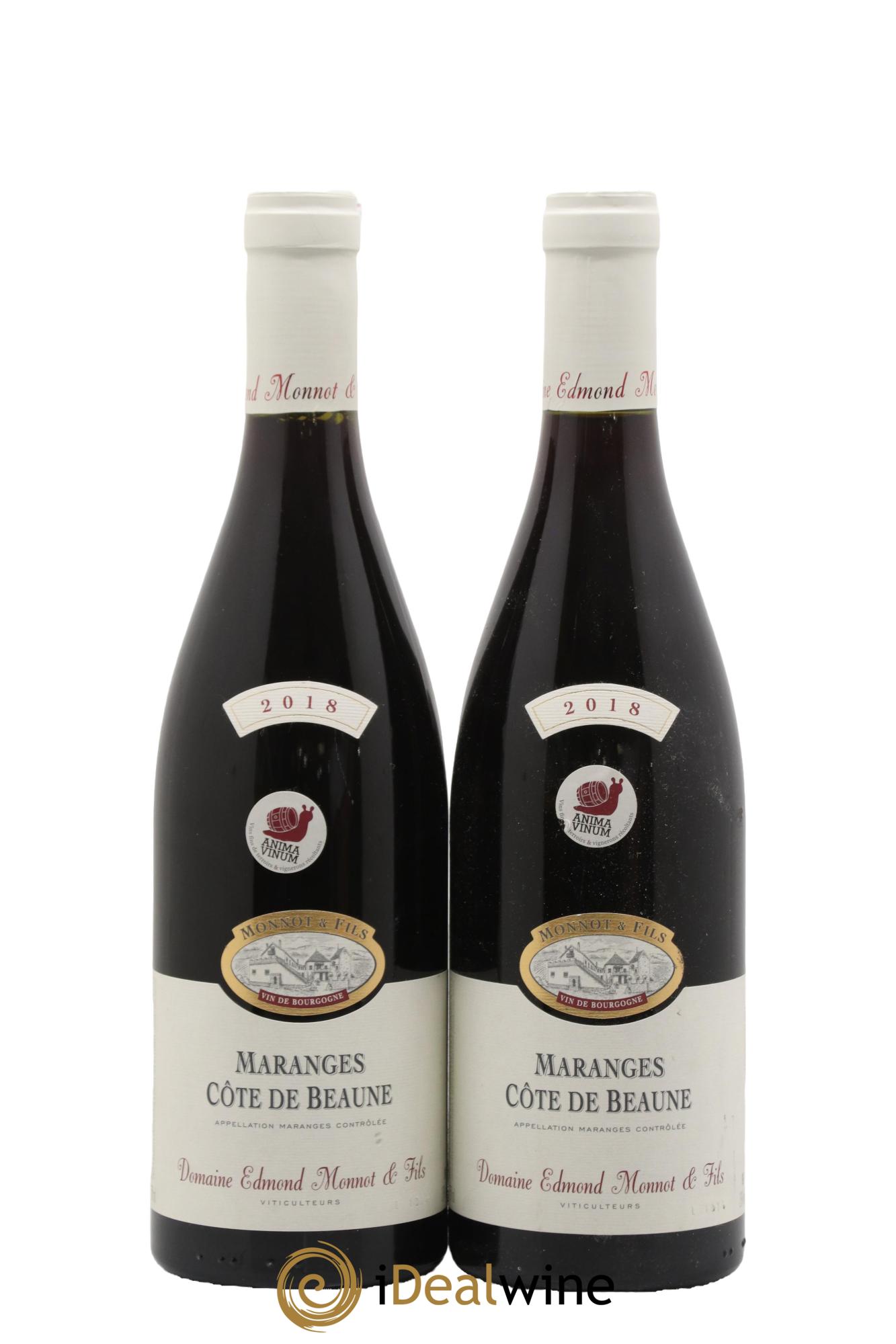 Maranges Côte de Beaune Domaine Edmond Monnot et fils 2018 - Lot de 2 bouteilles - 0