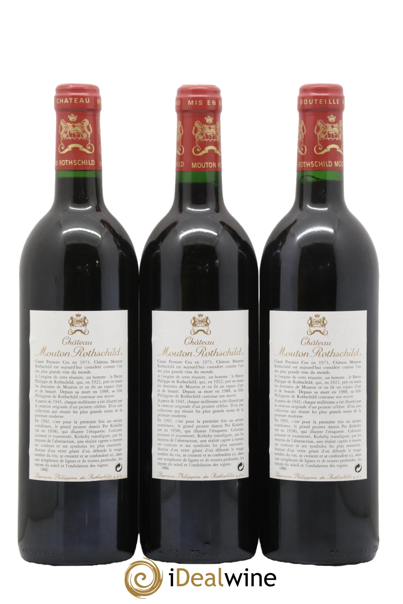 Château Mouton Rothschild 1er Grand Cru Classé 1992 - Lot de 12 bouteilles - 8