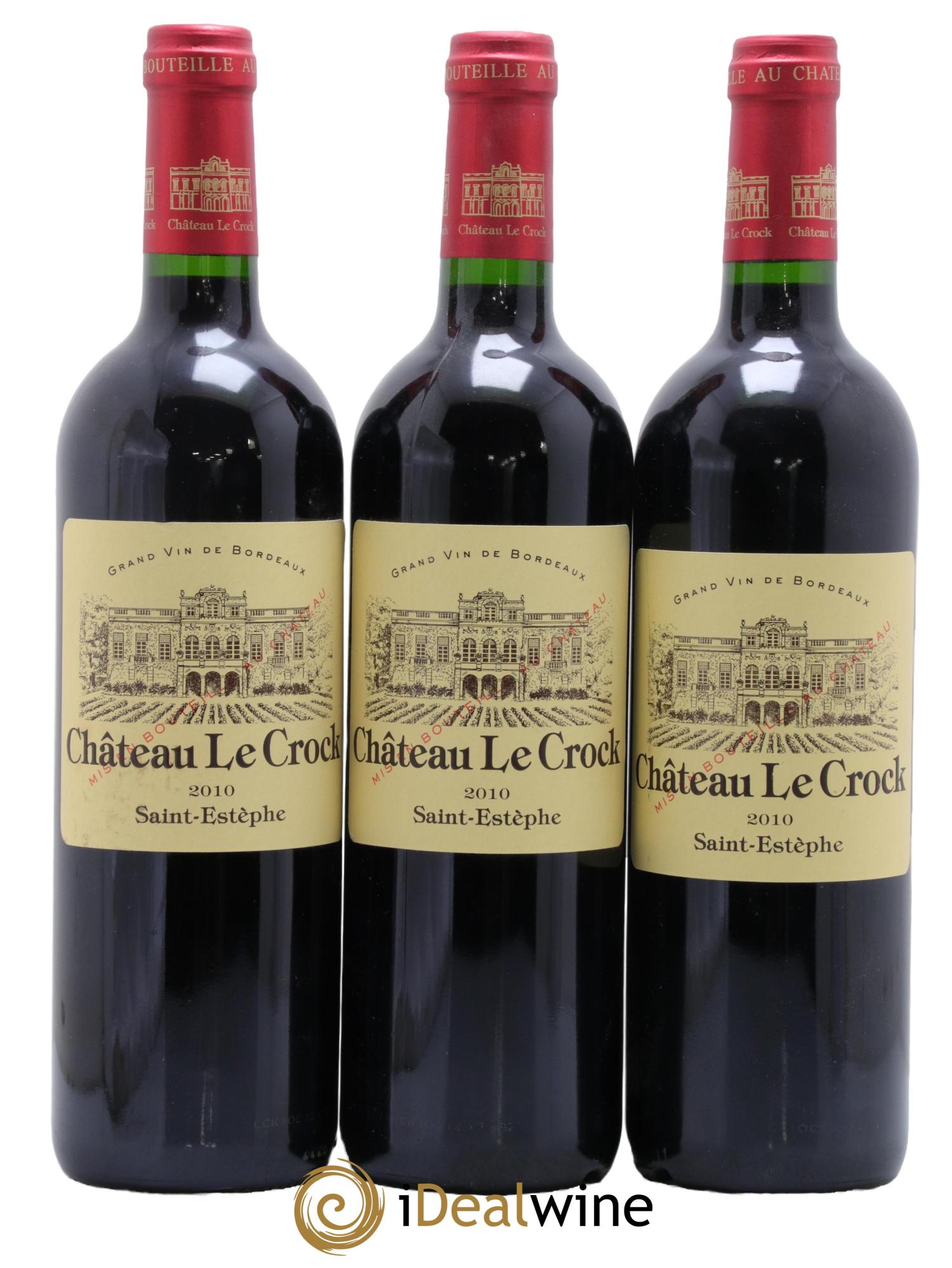 Château le Crock Cru Bourgeois 2010 - Lot of 3 bottles - 0