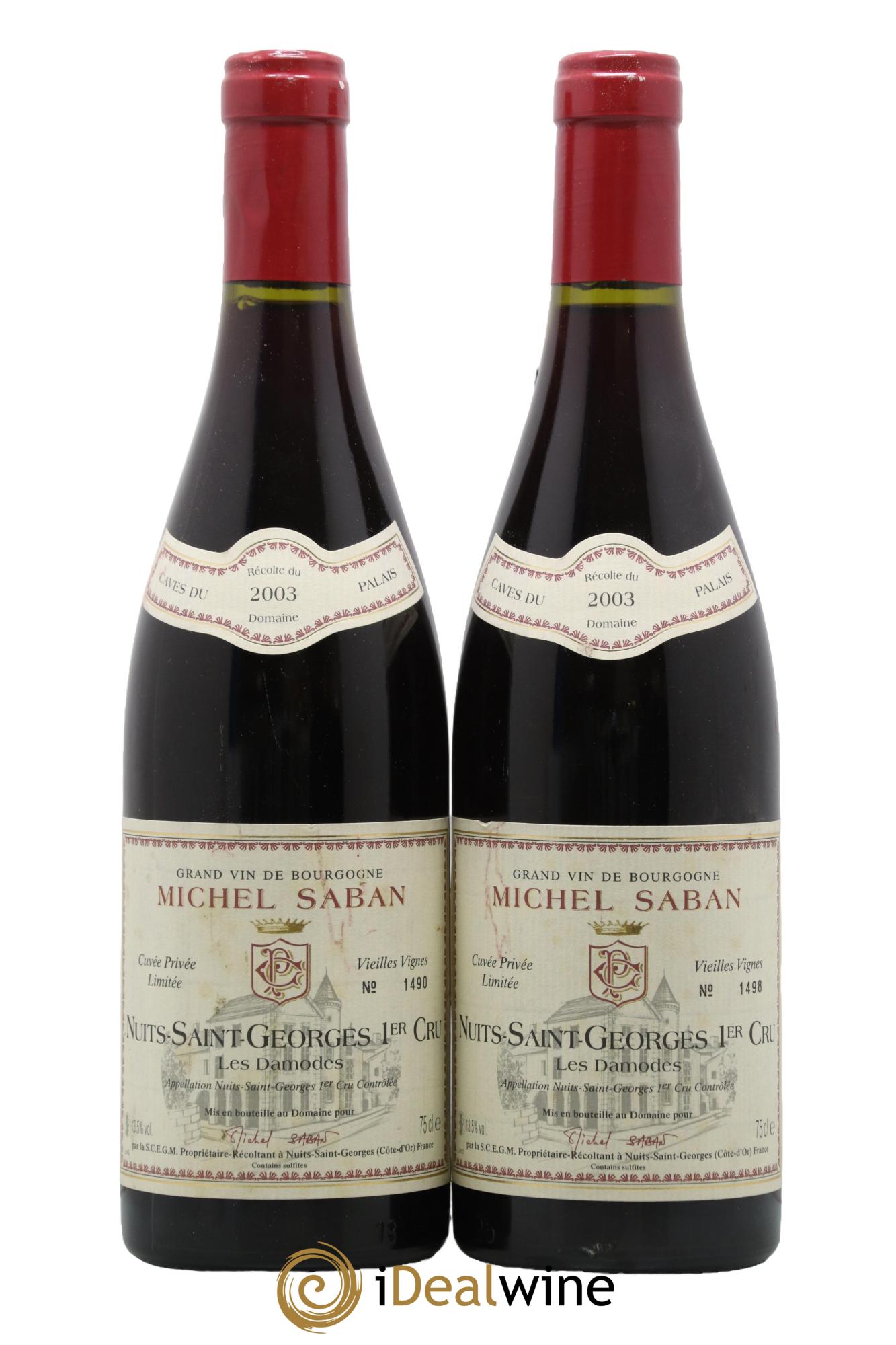 Nuits-Saint-Georges 1er Cru Les Damodes Michel Saban 2003 - Lot de 2 bouteilles - 0