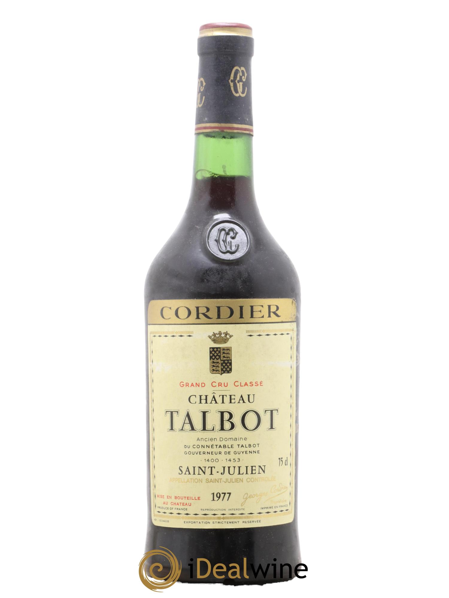 Château Talbot 4ème Grand Cru Classé 1977 - Lot de 1 bouteille - 0