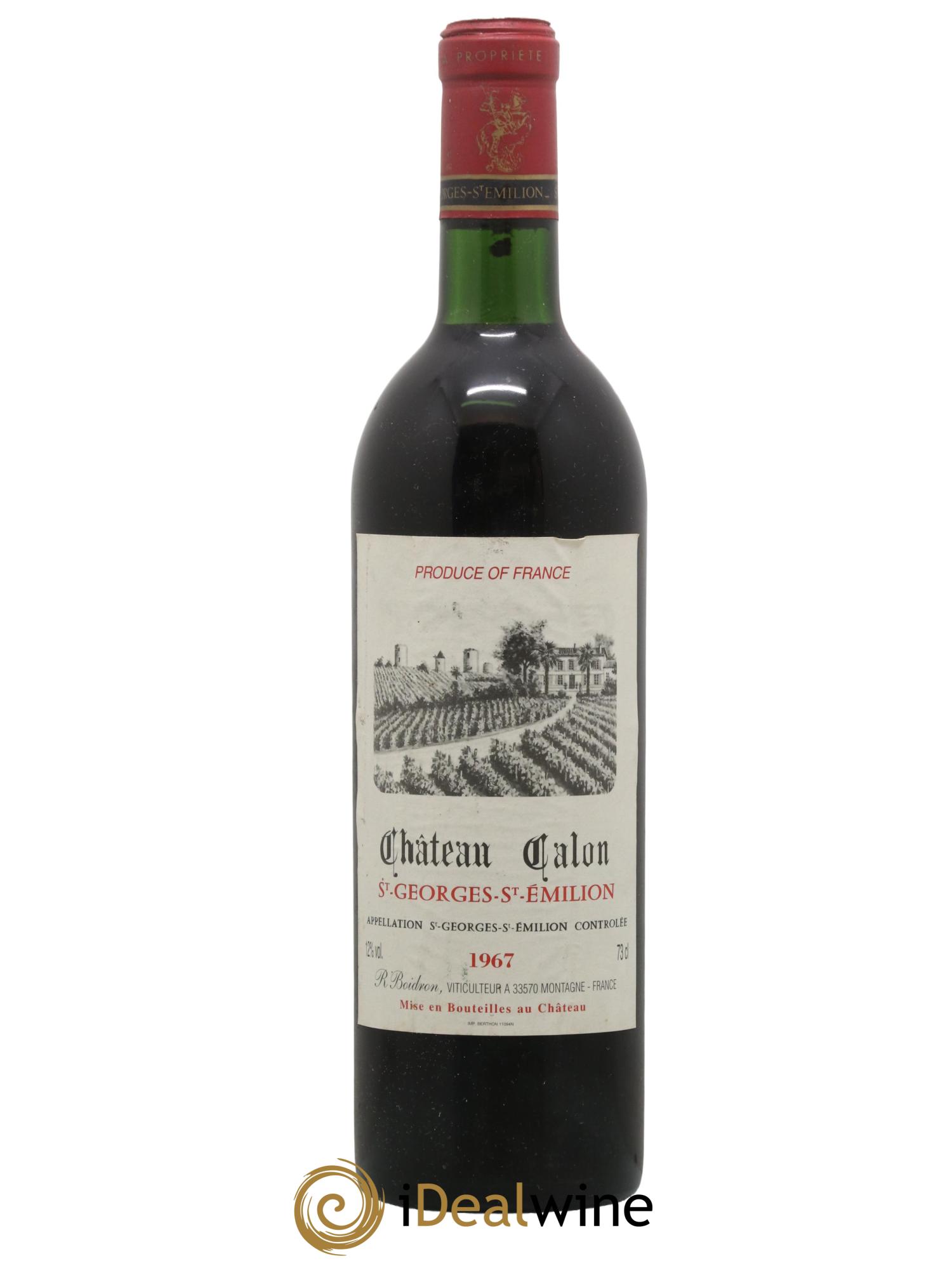 Saint-Georges-Saint-Émilion Chateau Calon 1967 - Lot de 1 bouteille - 0