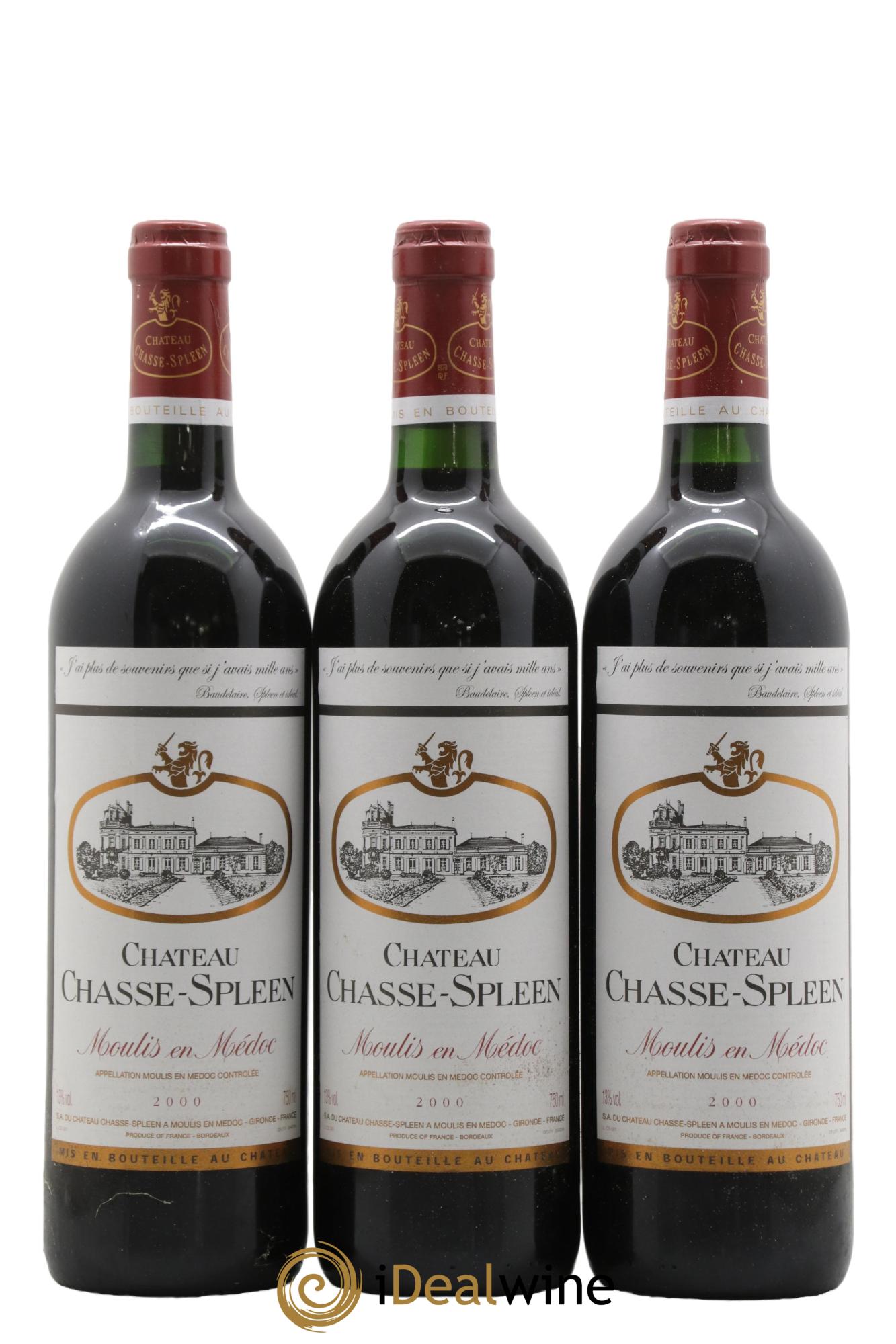 Château Chasse Spleen  2000 - Lot de 12 bouteilles - 1