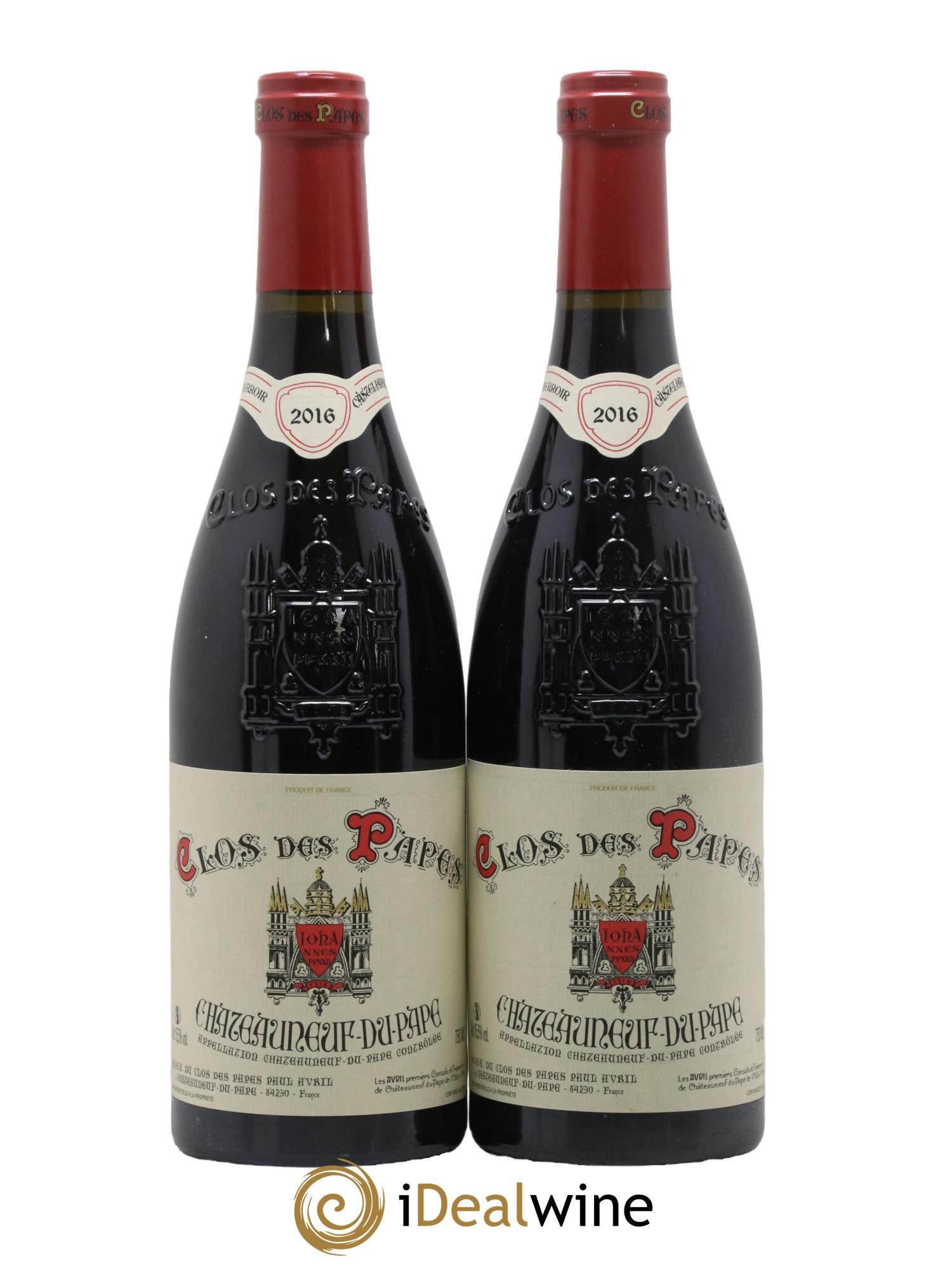 Châteauneuf-du-Pape Clos des Papes - Paul Avril 2016 - Lot de 2 bouteilles - 0