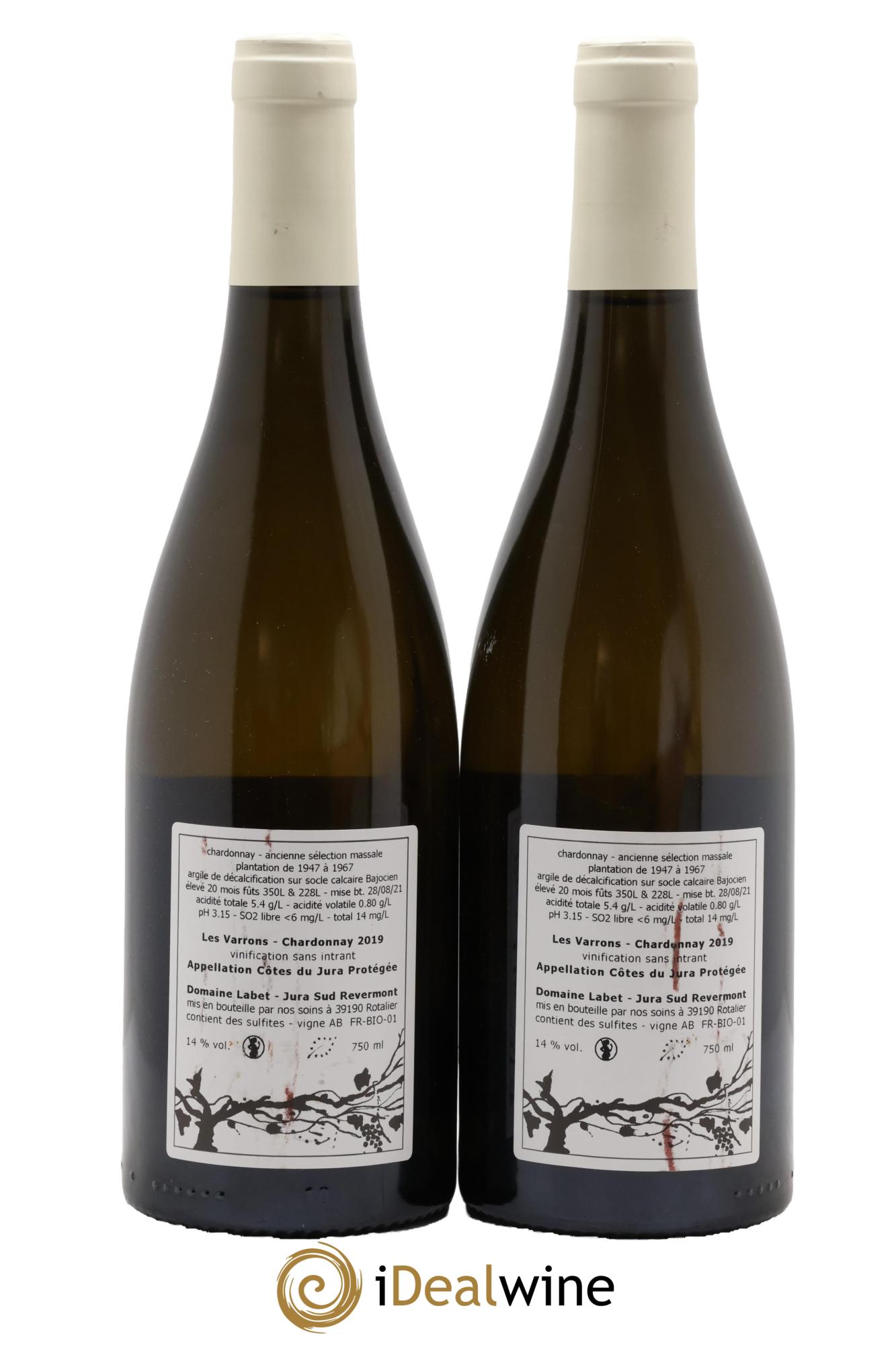 Côtes du Jura Chardonnay Les Varrons Romain - Julien  - Charline Labet 2019 - Lot of 2 bottles - 1