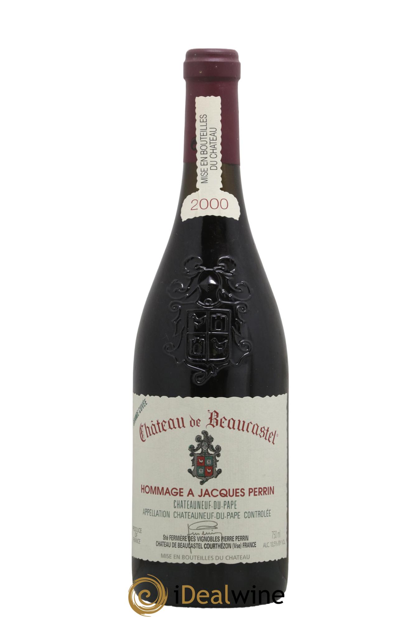 Châteauneuf-du-Pape Château de Beaucastel Hommage à Jacques Perrin Famille Perrin 2000 - Lot de 1 bouteille - 0