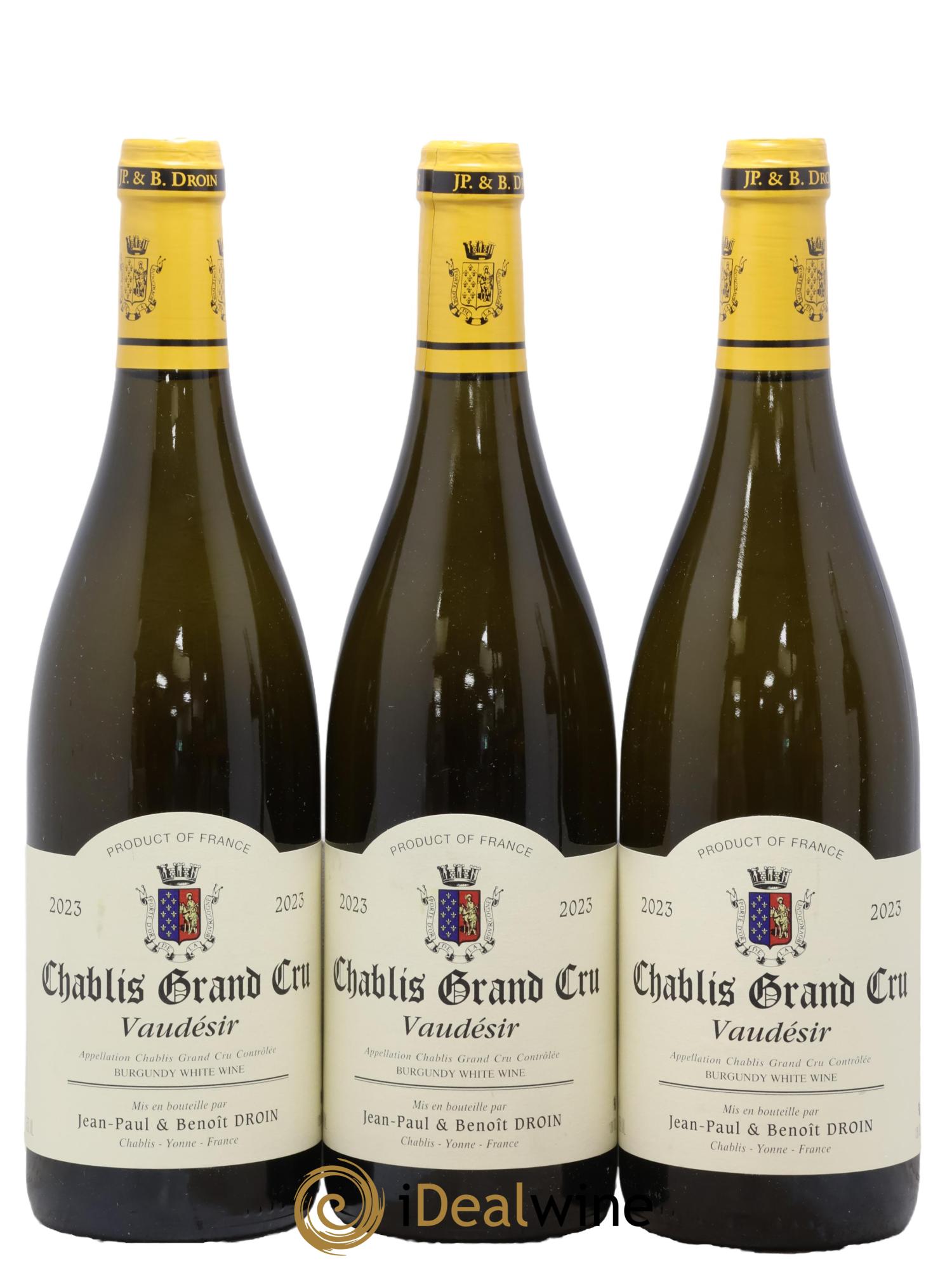 Chablis Grand Cru Vaudésir Jean-Paul & Benoît Droin (Domaine) 2023 - Lot de 3 bouteilles - 0