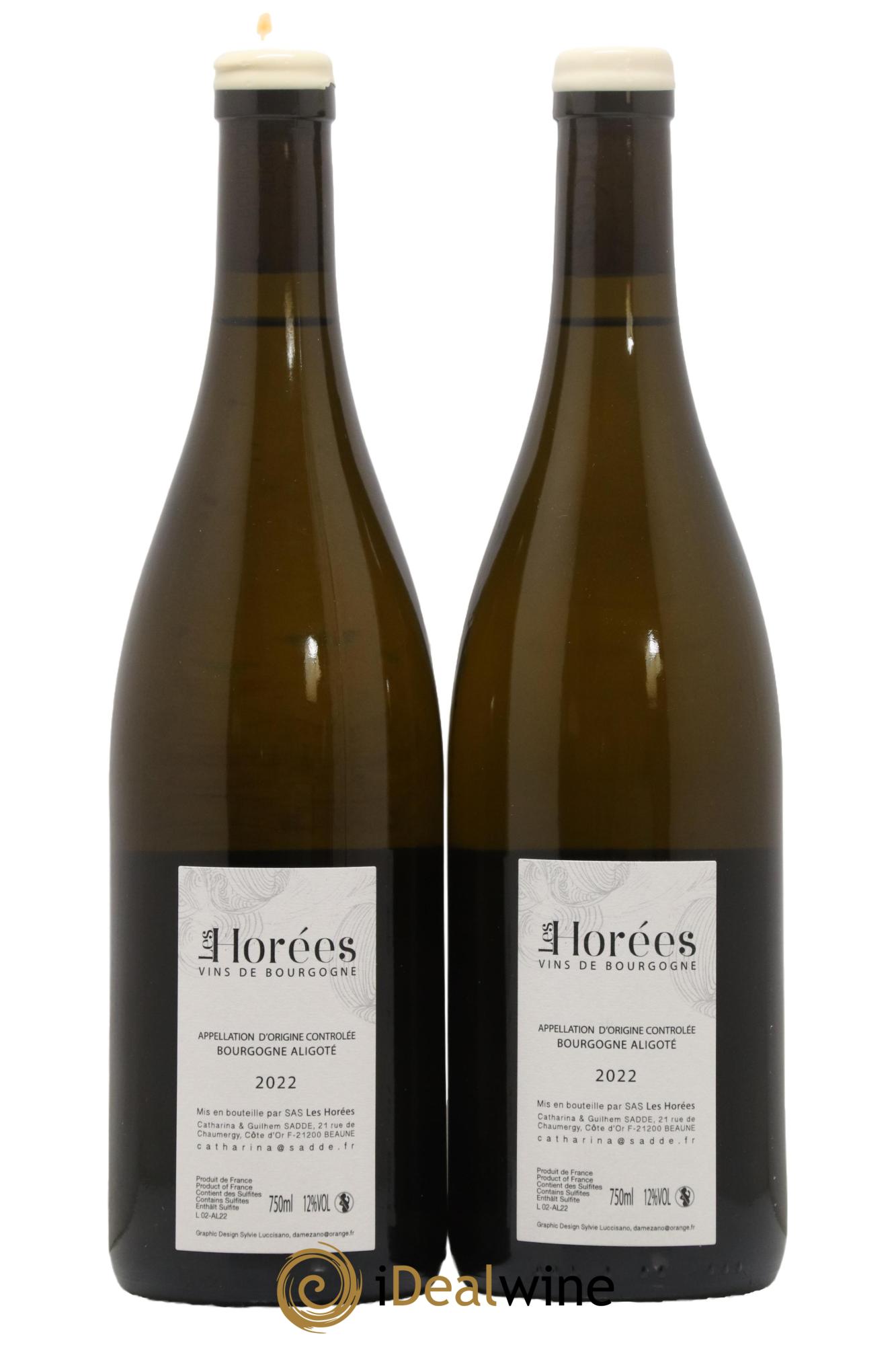 Bourgogne Aligoté En Coulezain Les Horées  2022 - Lot de 2 bouteilles - 1