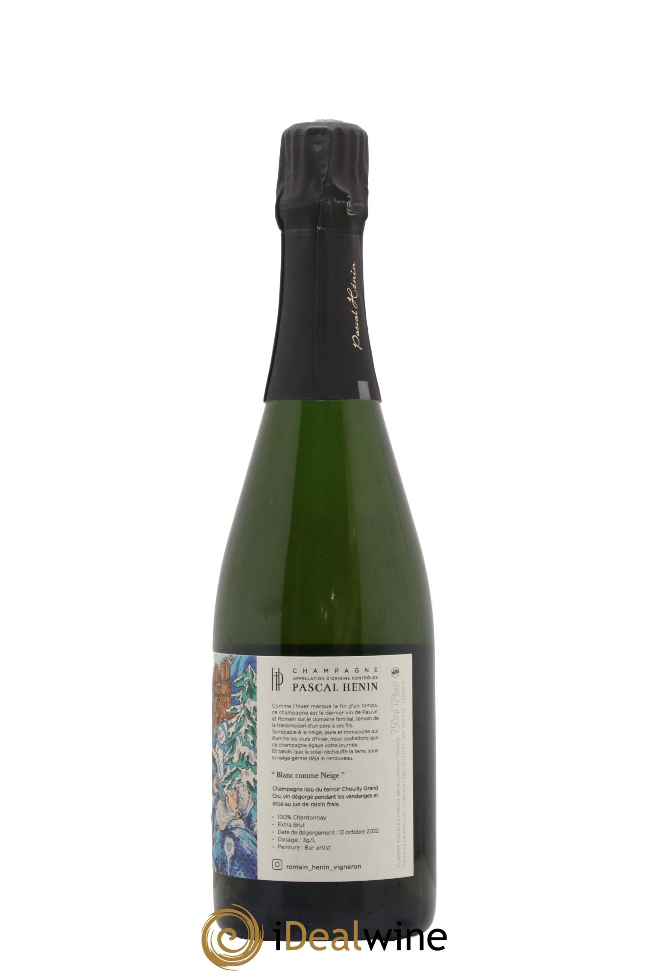 Blanc Comme Neige Pascal Henin - Romain Henin - Lot de 1 bouteille - 1