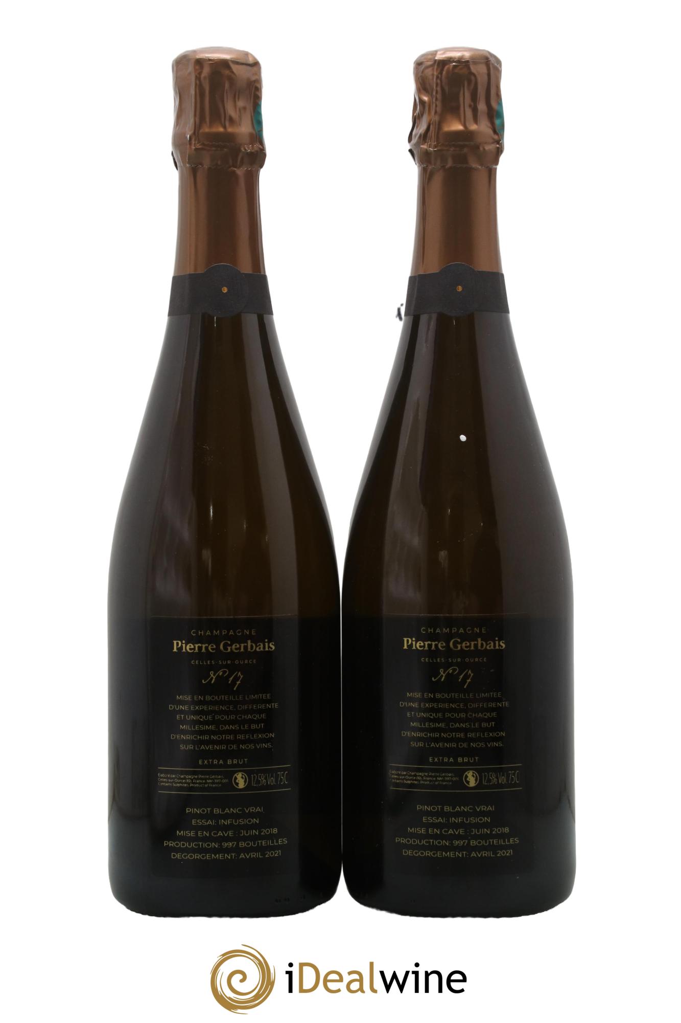 Champagne Extra-Brut Cuvée Expérimentale Numéro 17 Pierre Gerbais - Lot de 2 bouteilles - 1