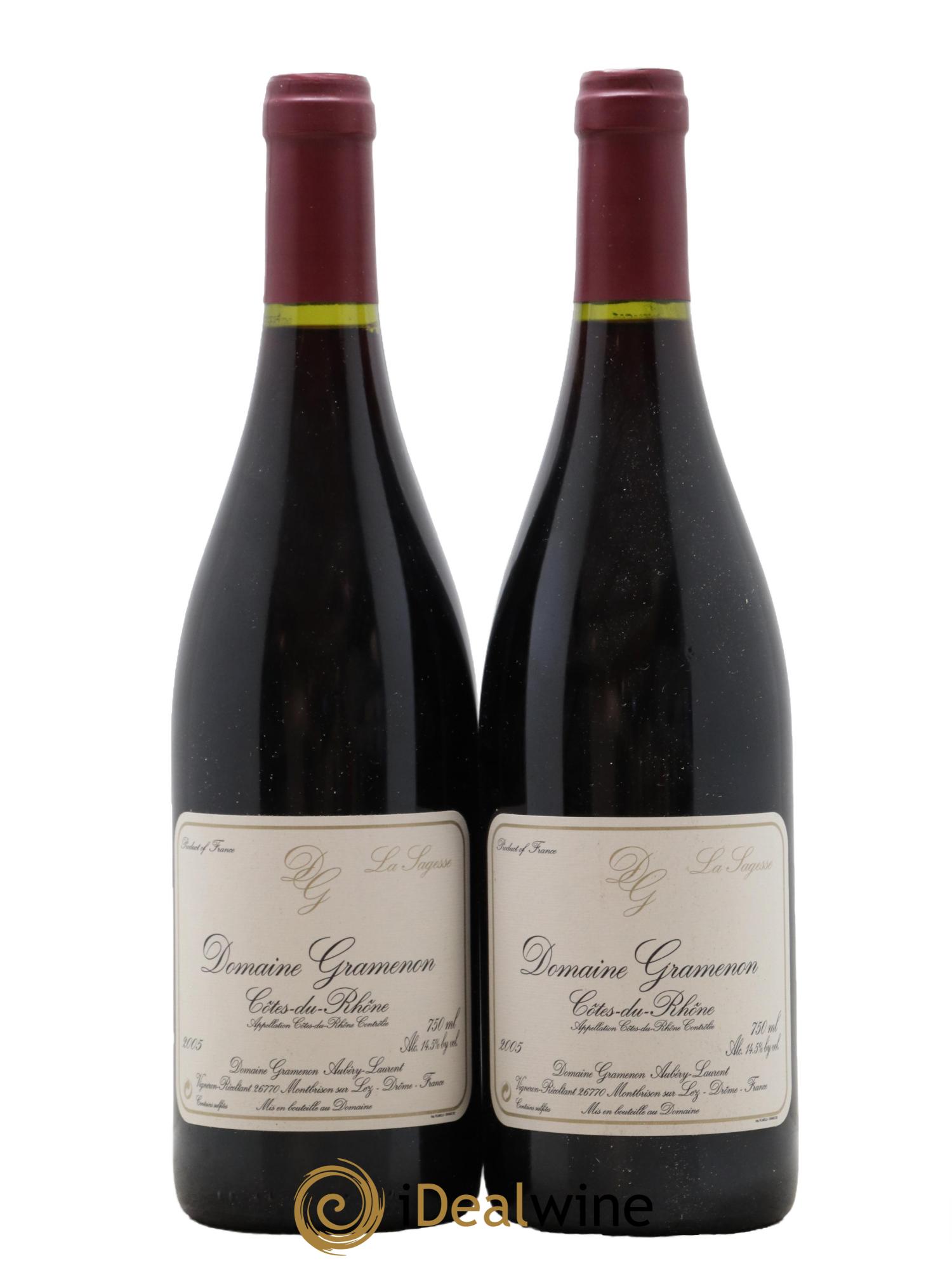 Côtes-du-Rhône La Sagesse Gramenon (Domaine) 2005 - Lot de 2 bouteilles - 0