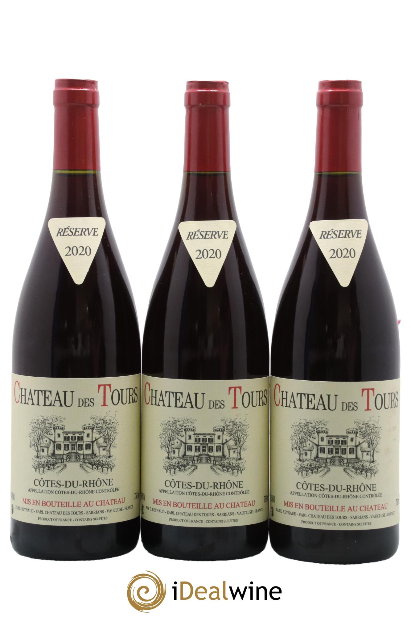 Côtes-du-Rhône Château des Tours Emmanuel Reynaud 2020 - Lot de 3 bouteilles - 0