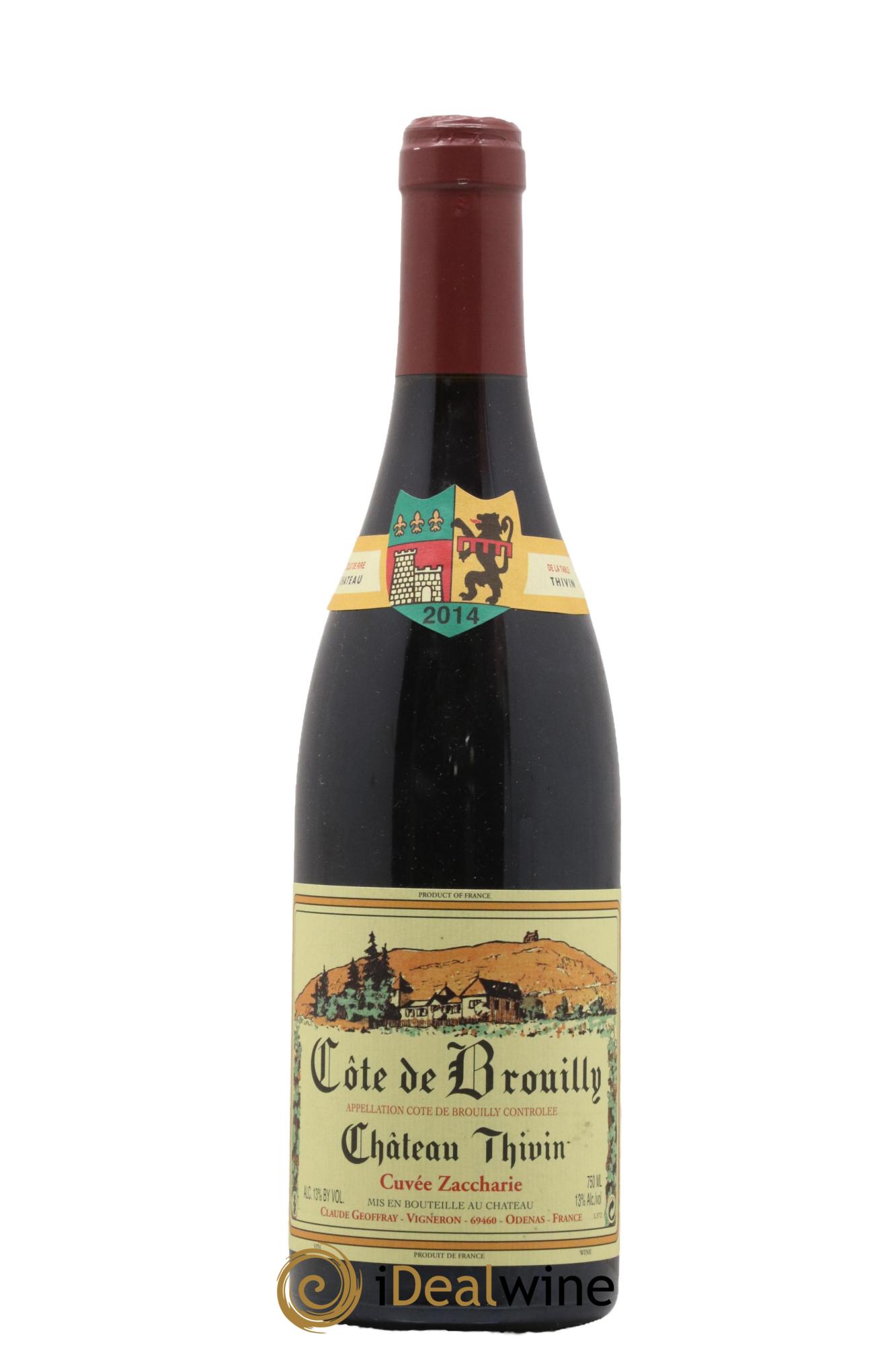 Côte de Brouilly Cuvée Zaccharie Château Thivin 2014 - Lot de 1 bouteille - 0