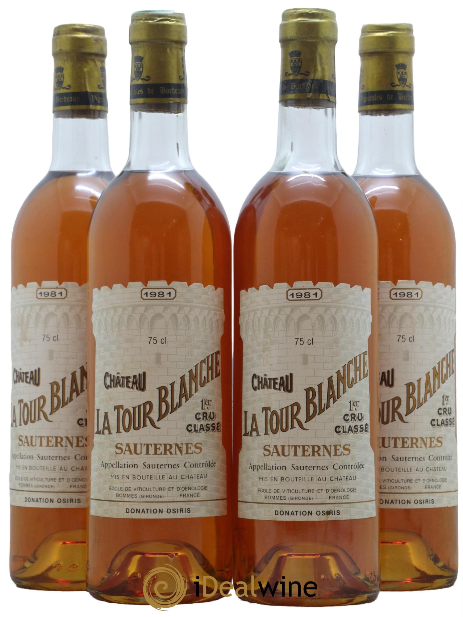 Château la Tour Blanche 1er Grand Cru Classé 1981 - Lotto di 4 bottiglie - 0