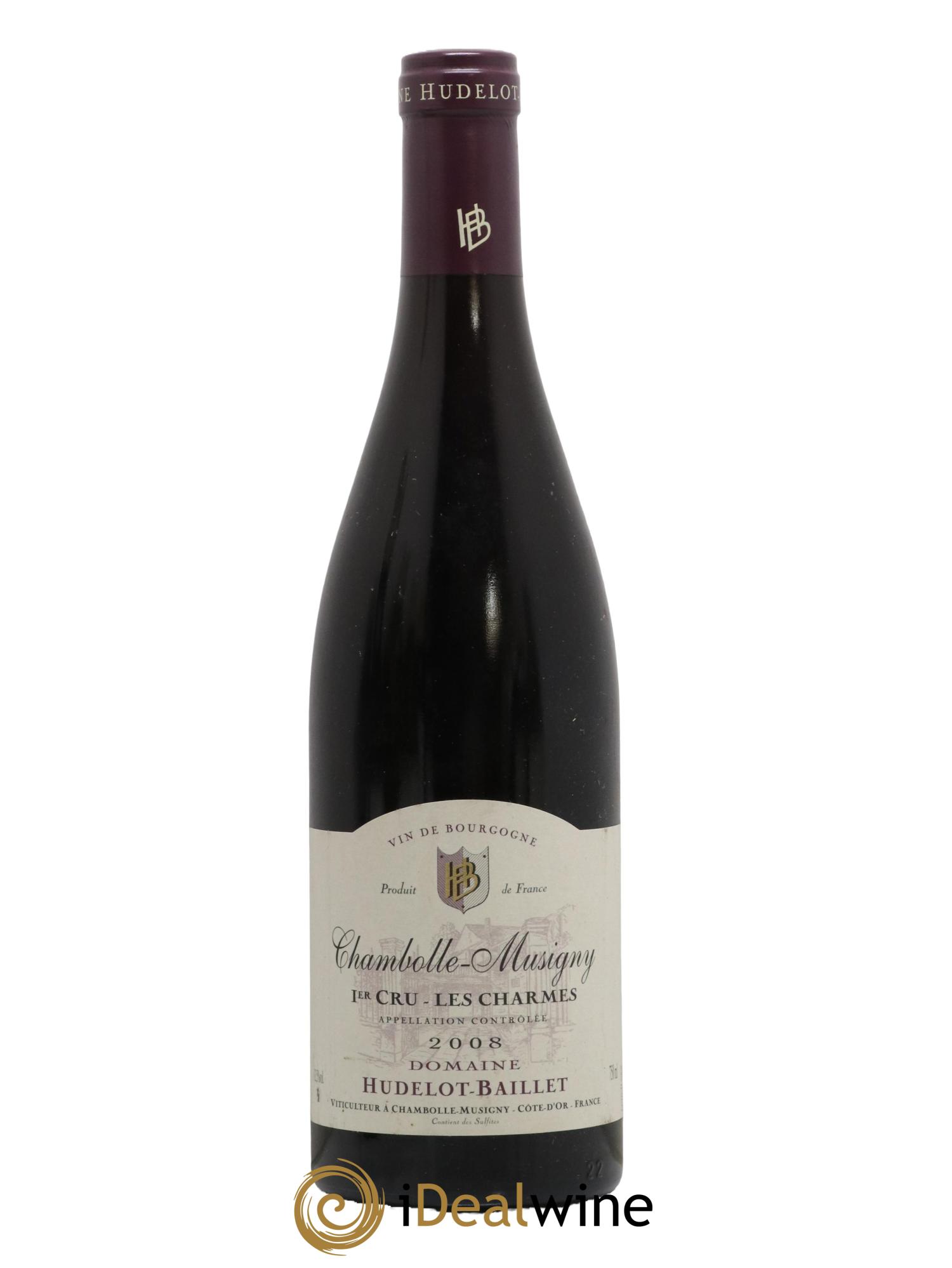 Chambolle-Musigny 1er Cru Les Charmes Hudelot-Baillet 2008 - Lot de 1 bouteille - 0