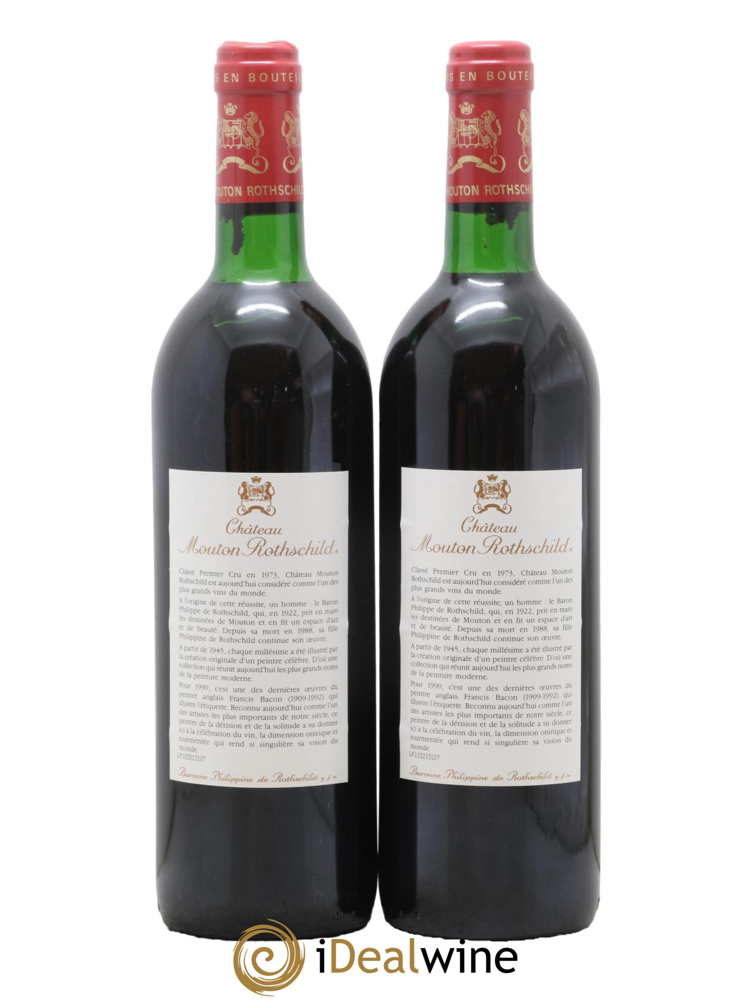 Château Mouton Rothschild 1er Grand Cru Classé 1990 - Lot de 2 bouteilles - 1