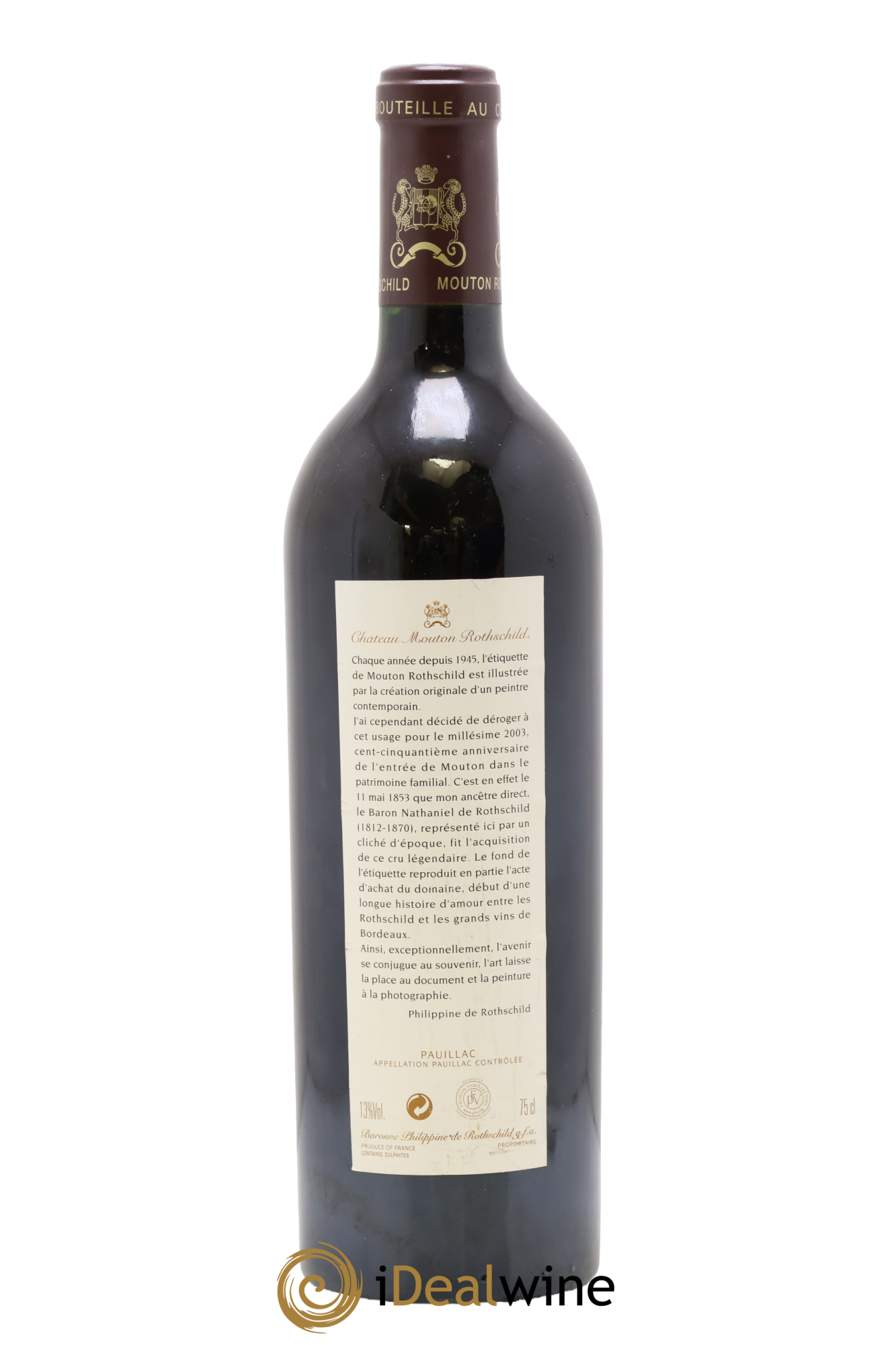 Château Mouton Rothschild 1er Grand Cru Classé 2003 - Lot de 1 bouteille - 1