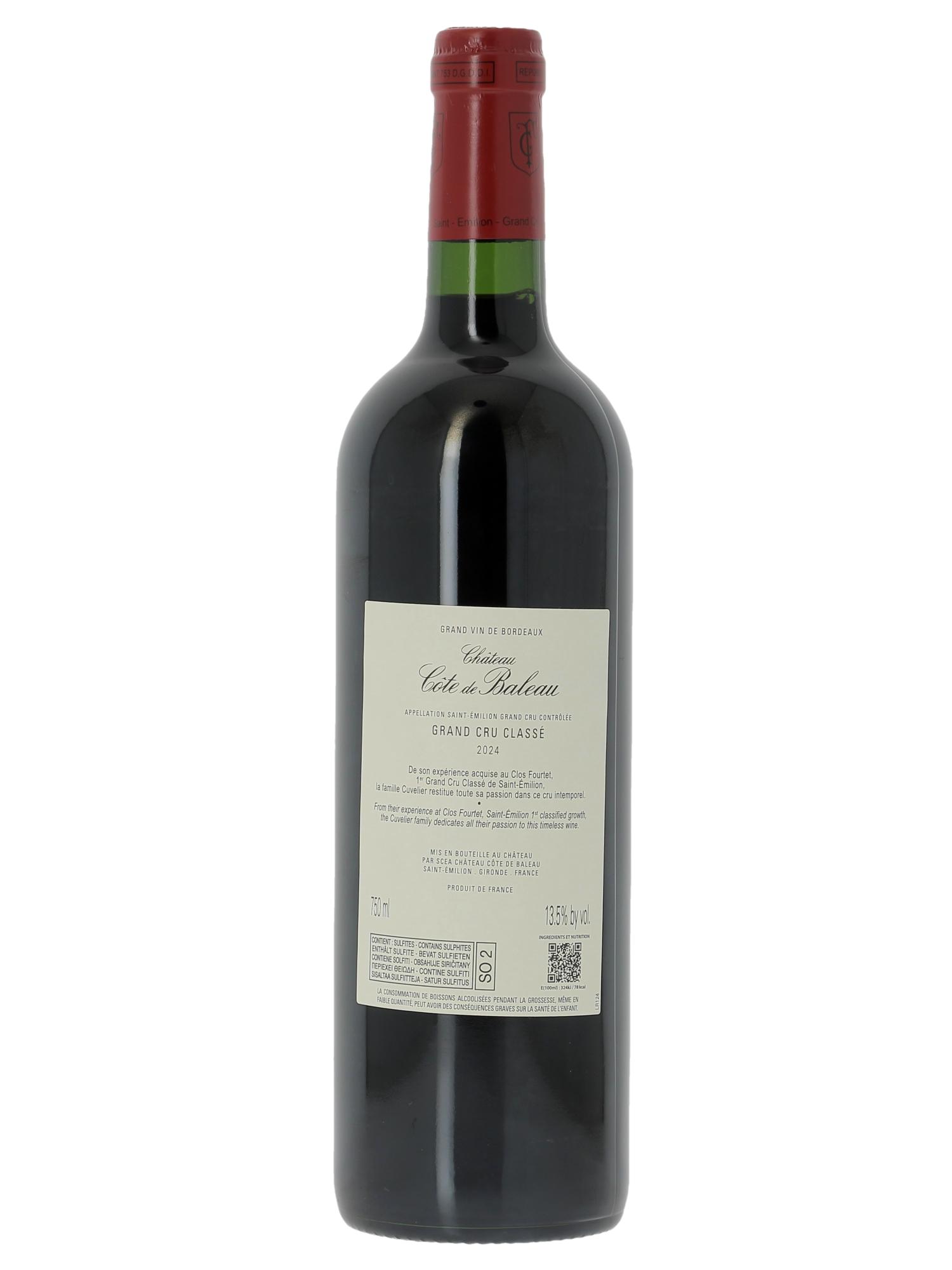 Château Côte de Baleau Grand Cru Classé  2024 - Posten von 1 Flasche - 1
