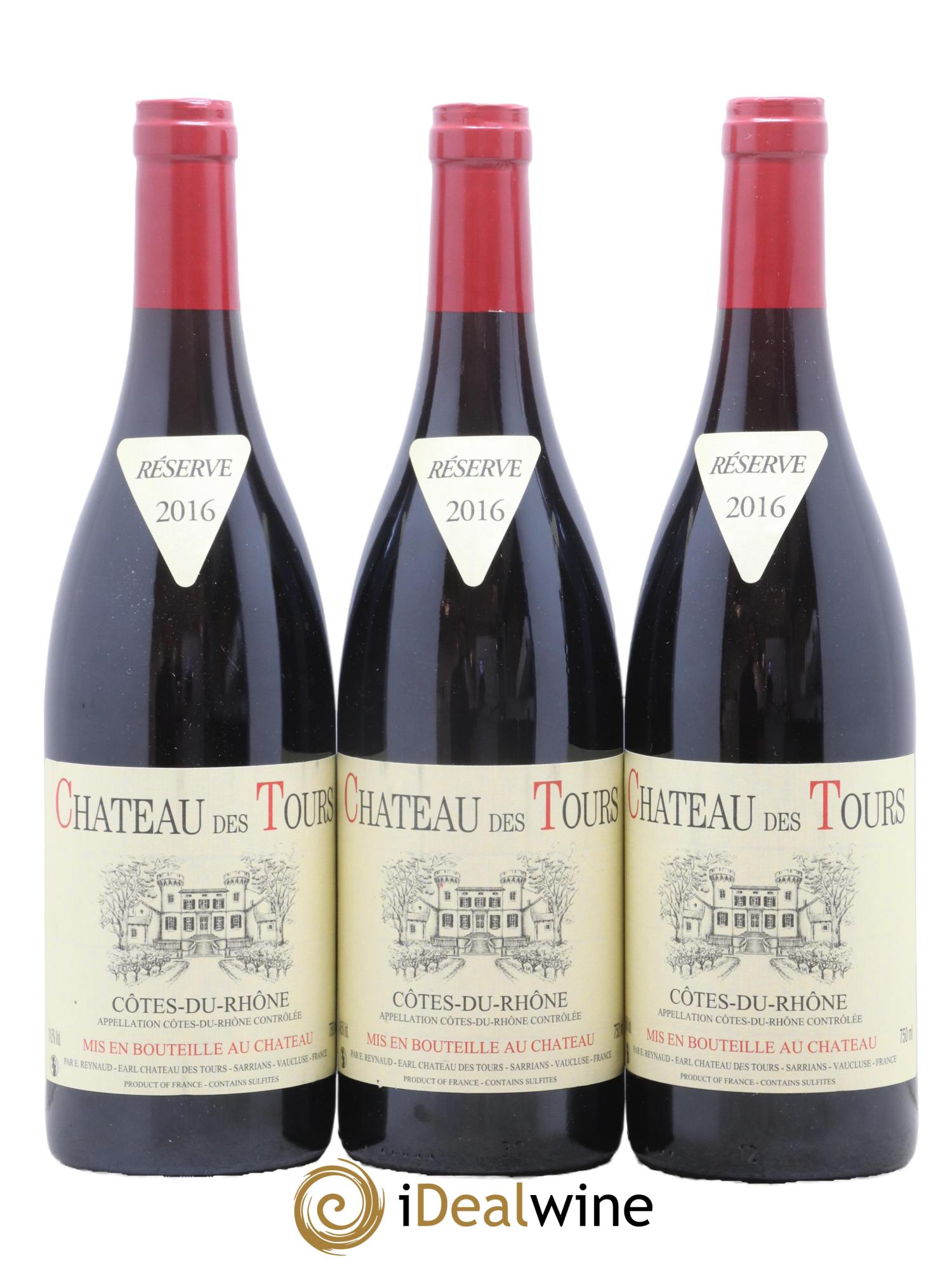 Côtes-du-Rhône Château des Tours Emmanuel Reynaud 2016 - Lot de 3 bouteilles - 0