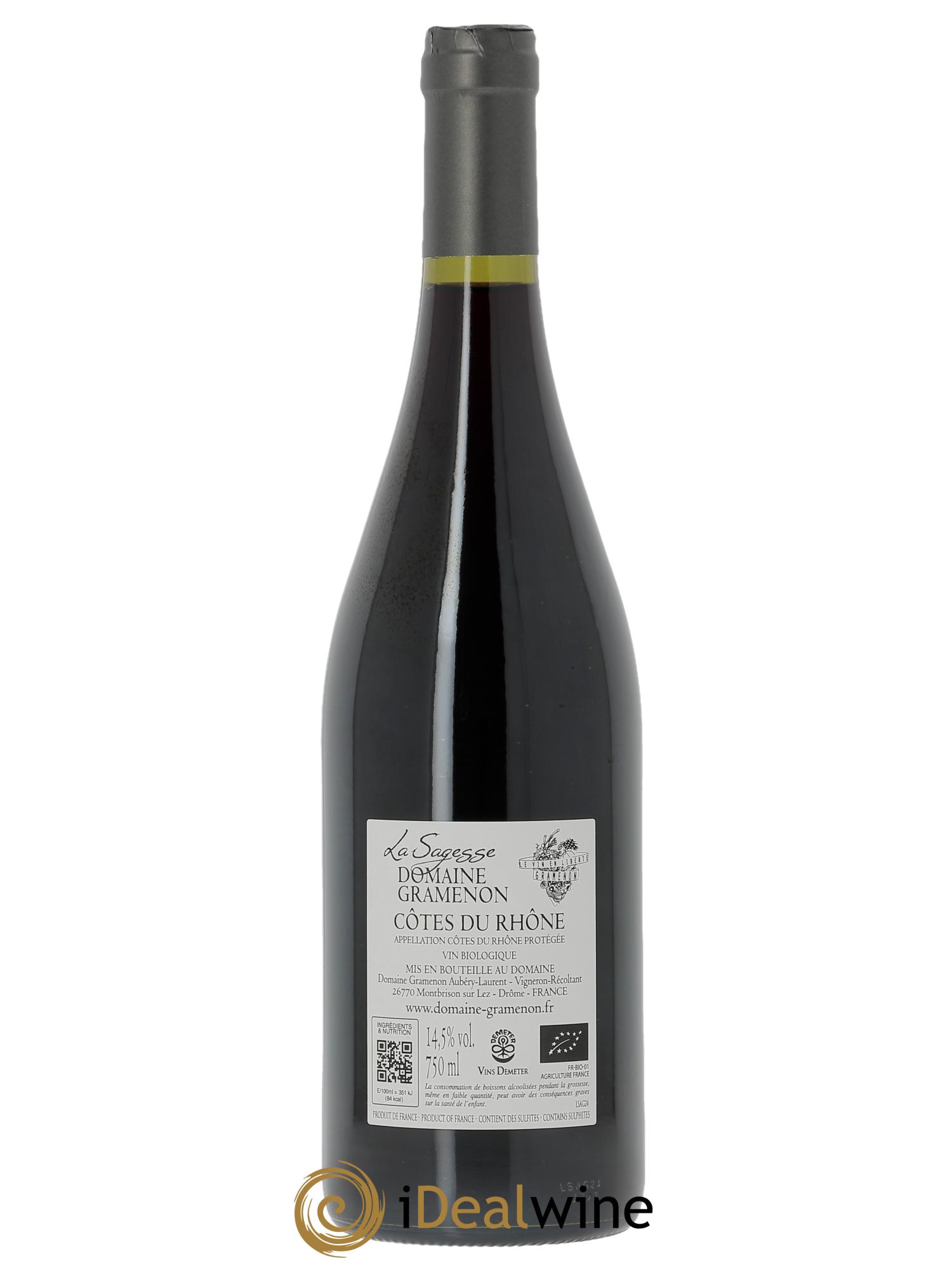 Côtes-du-Rhône La Sagesse Gramenon (Domaine) 2024 - Lotto di 1 bottiglia - 1