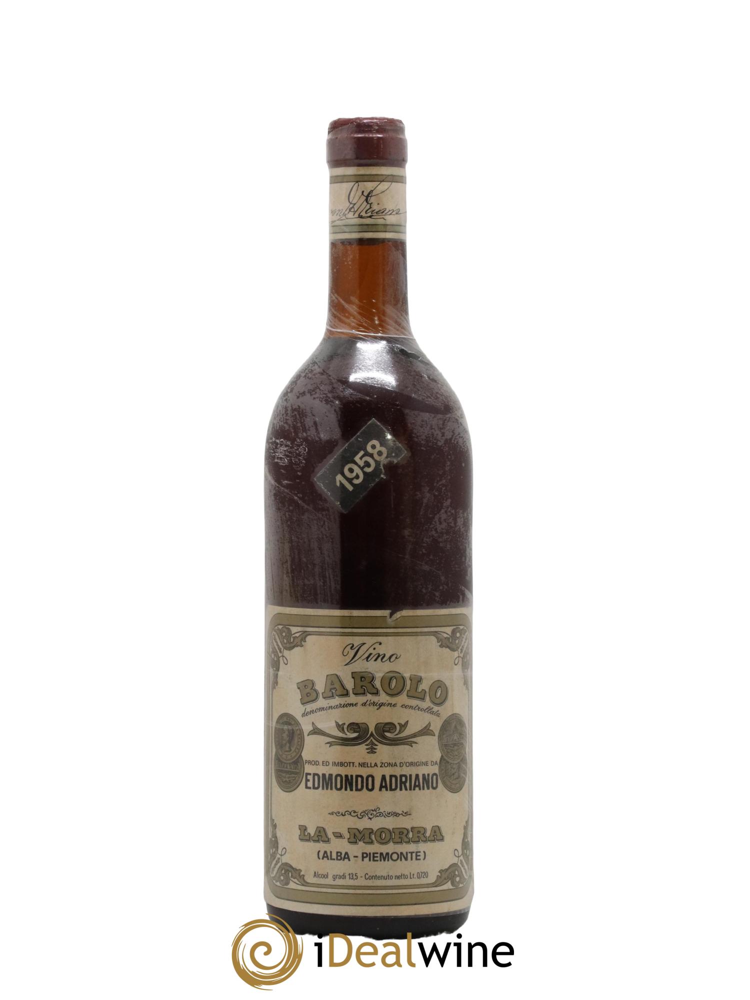 Barolo La Morra Edmondo Adriano 1958 - Lot de 1 bouteille - 0