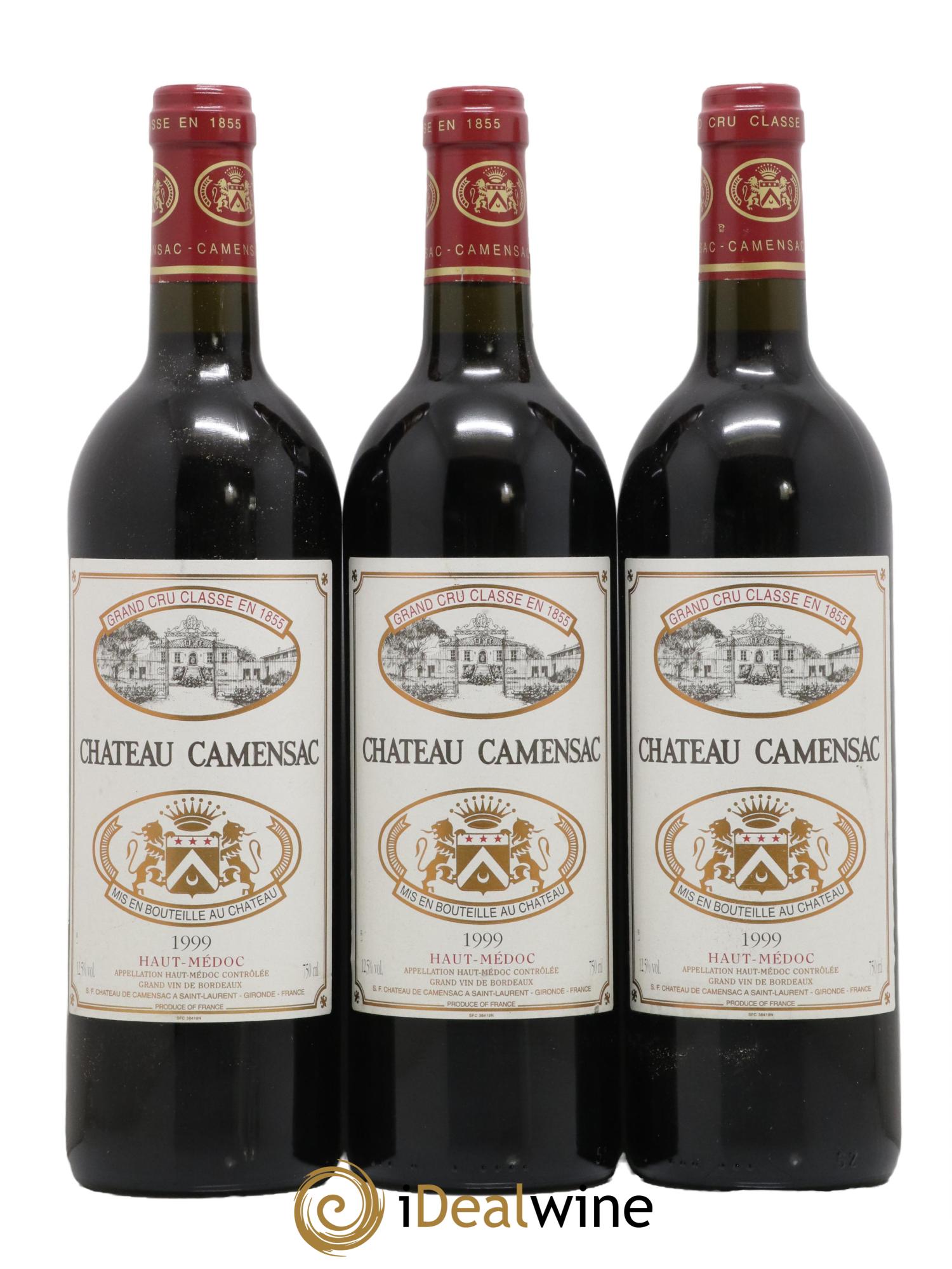 Château Camensac 5ème Grand Cru Classé 1999 - Lot de 3 bouteilles - 0