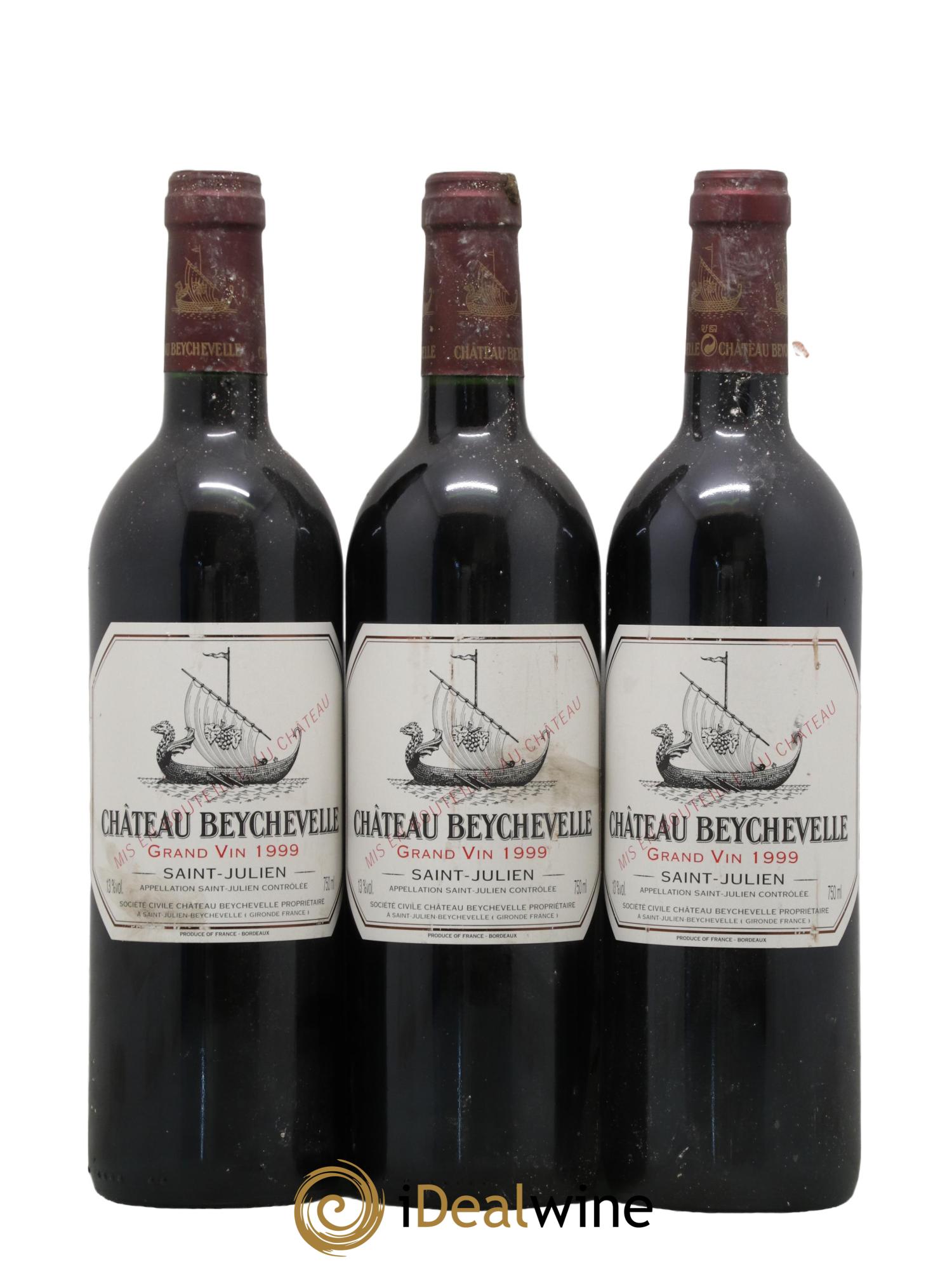 Château Beychevelle 4ème Grand Cru Classé 1999 - Lot de 3 bouteilles - 0