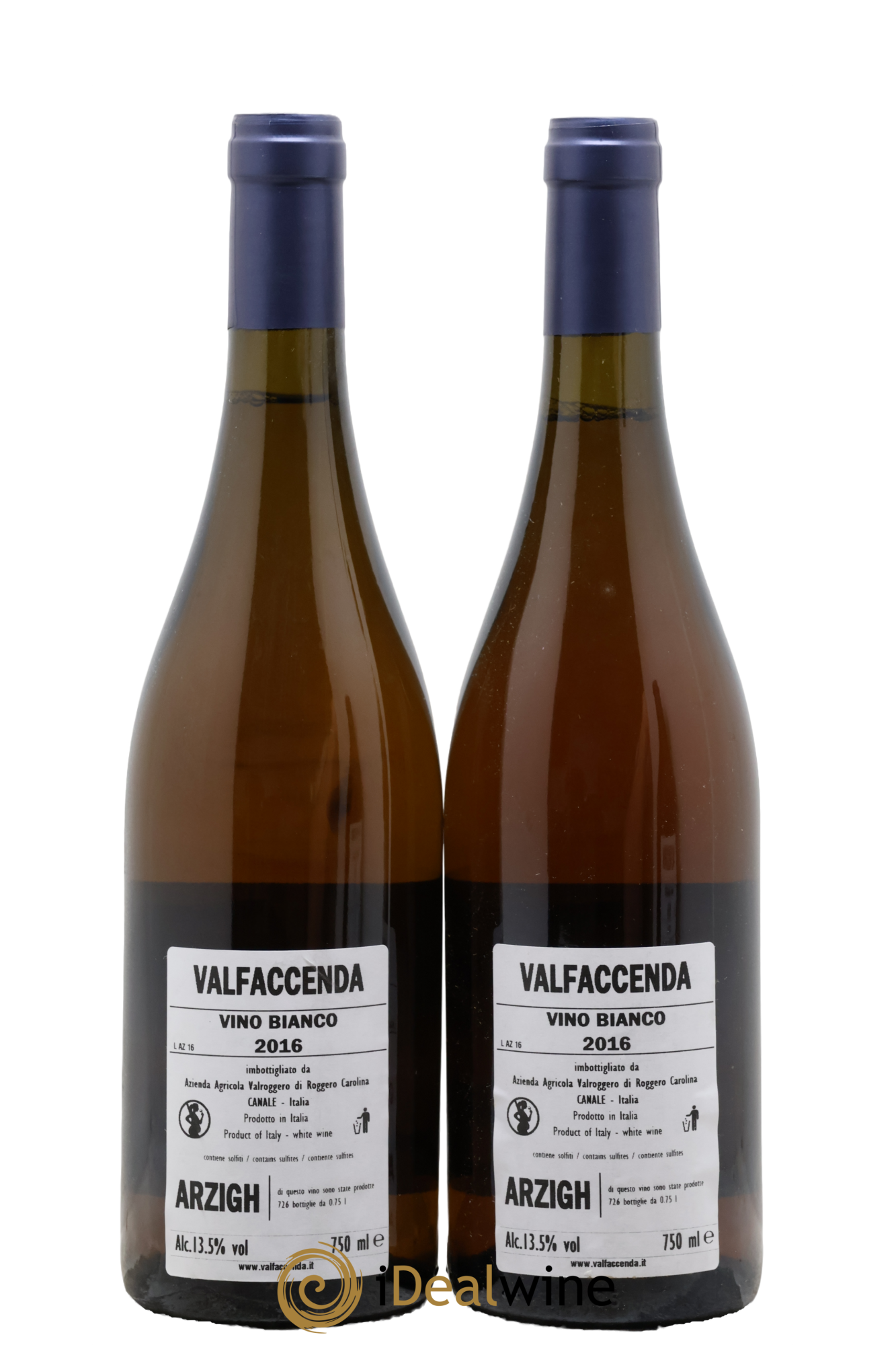 Italie Arzigh Bianco DOCG Valfaccenda Valroggero di Roggero Carolina 2016 - Lot of 2 bottles - 1