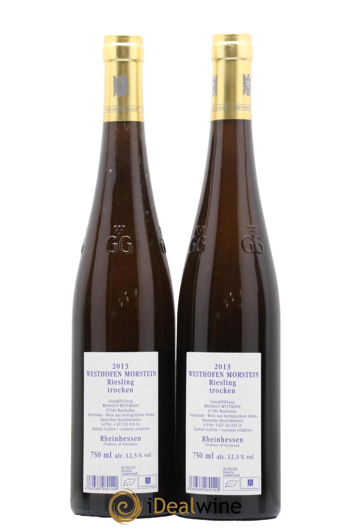 Allemagne Rheinhessen Riesling Trocken Grosses Gewachs Morstein Weingut Wittmann 2013 - Lot de 2 bouteilles - 1