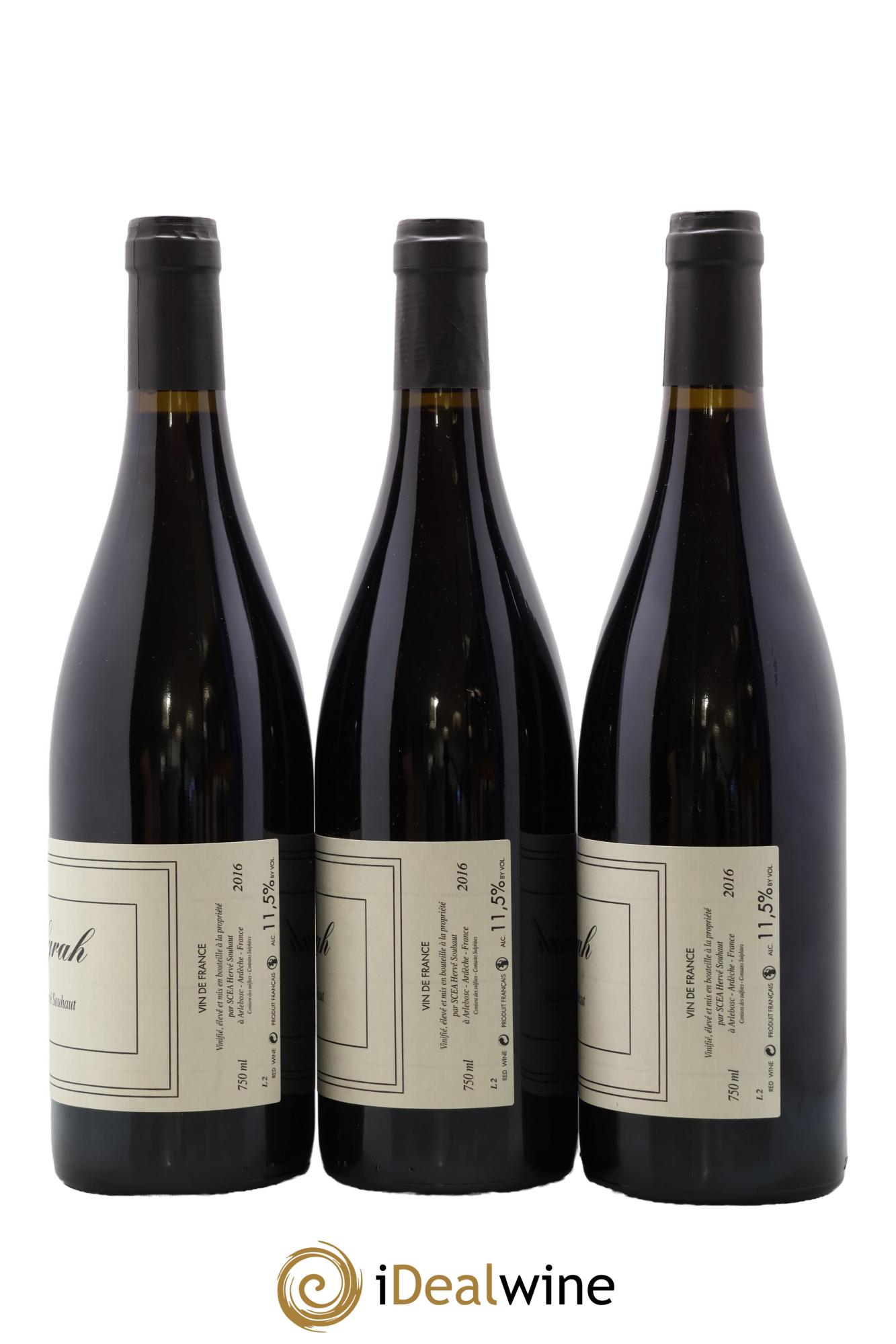 Vin de France Syrah Hervé Souhaut - Domaine Romaneaux-Destezet 2016 - Lot de 3 bouteilles - 1