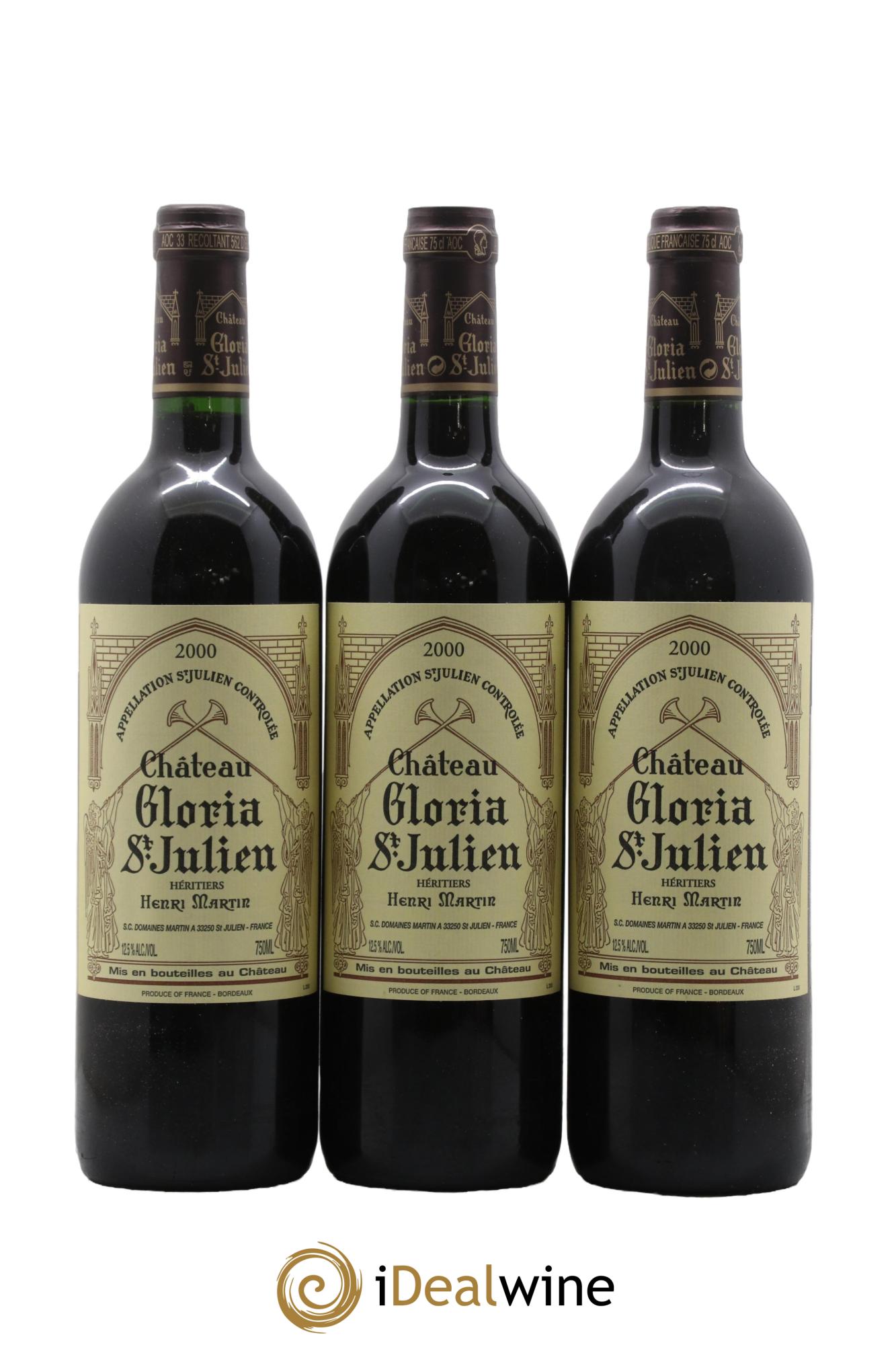 Château Gloria 2000 - Lot of 3 bottles - 0