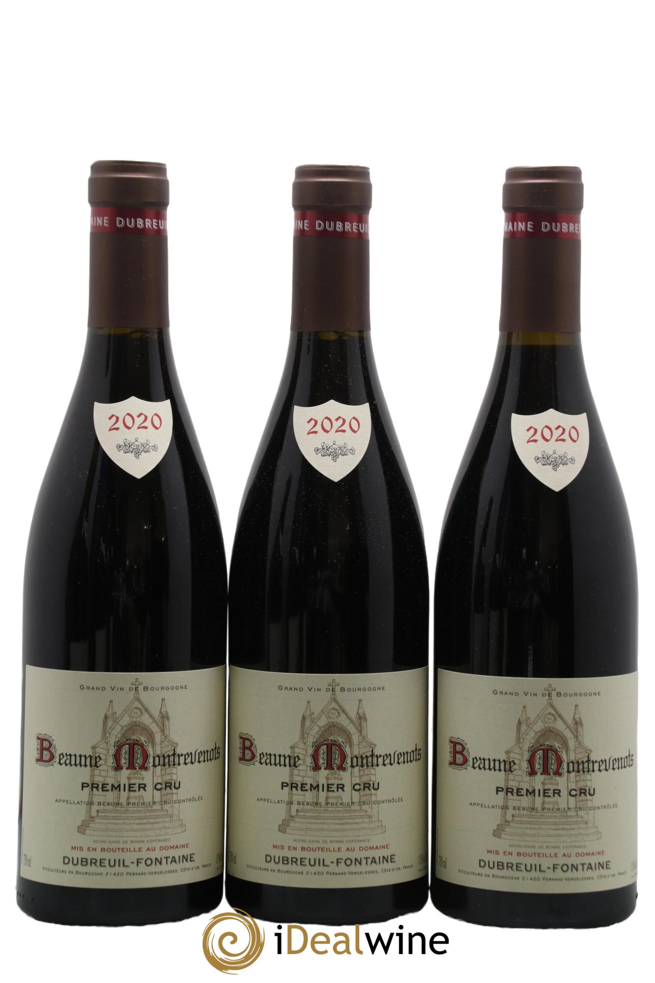 Beaune 1er Cru Montrevenots Dubreuil-Fontaine 2020 - Lot de 3 bouteilles - 0