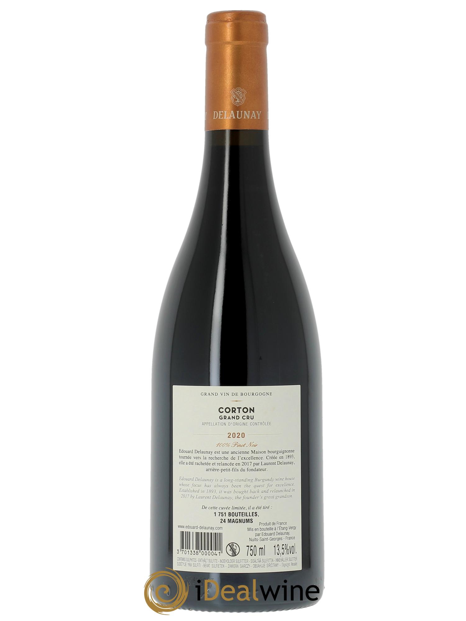 Corton Grand Cru Edouard Delaunay 2020 - Lot of 1 bottle - 1
