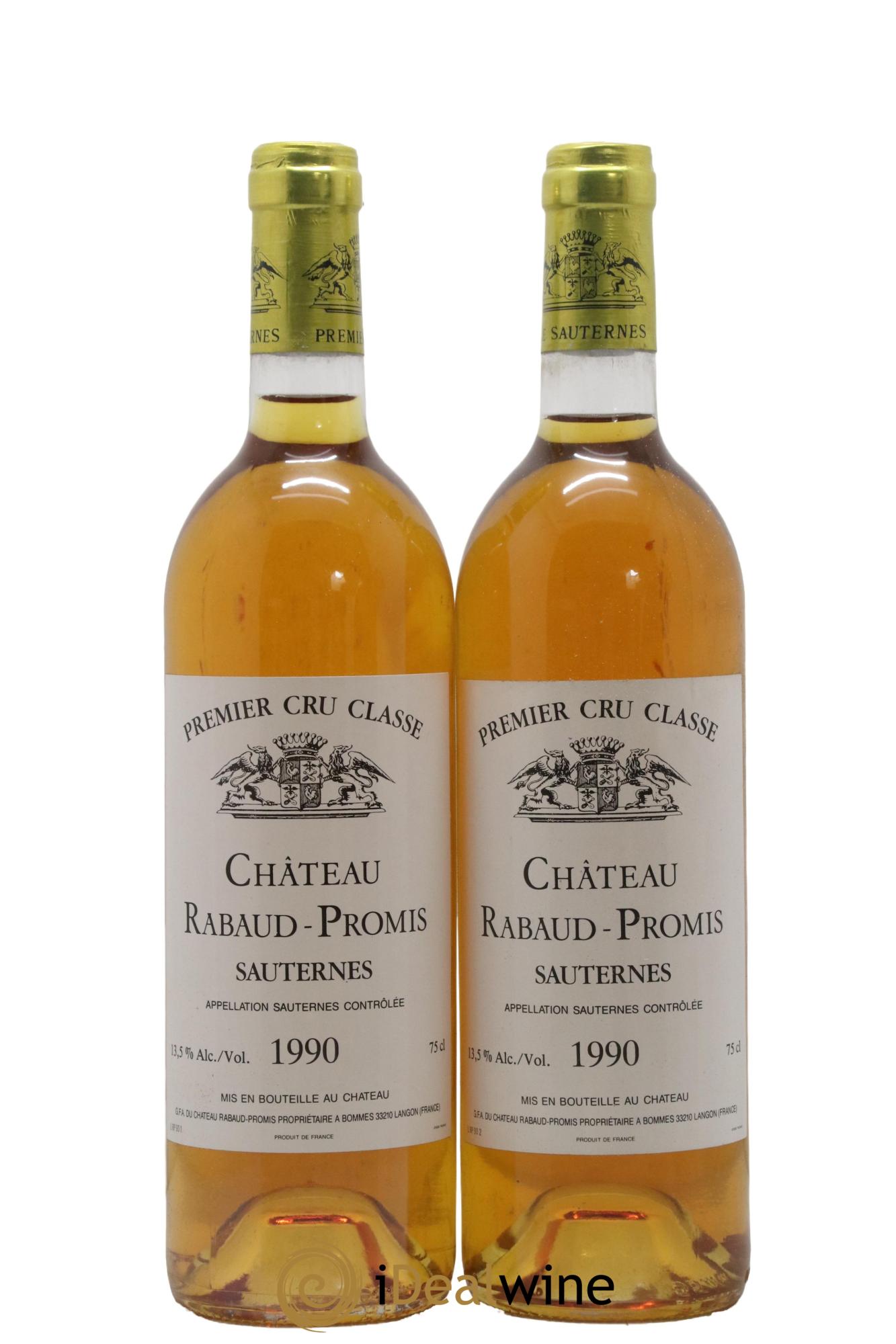 Château Rabaud Promis 1er Grand Cru Classé 1990 - Posten von 2 Flaschen - 0