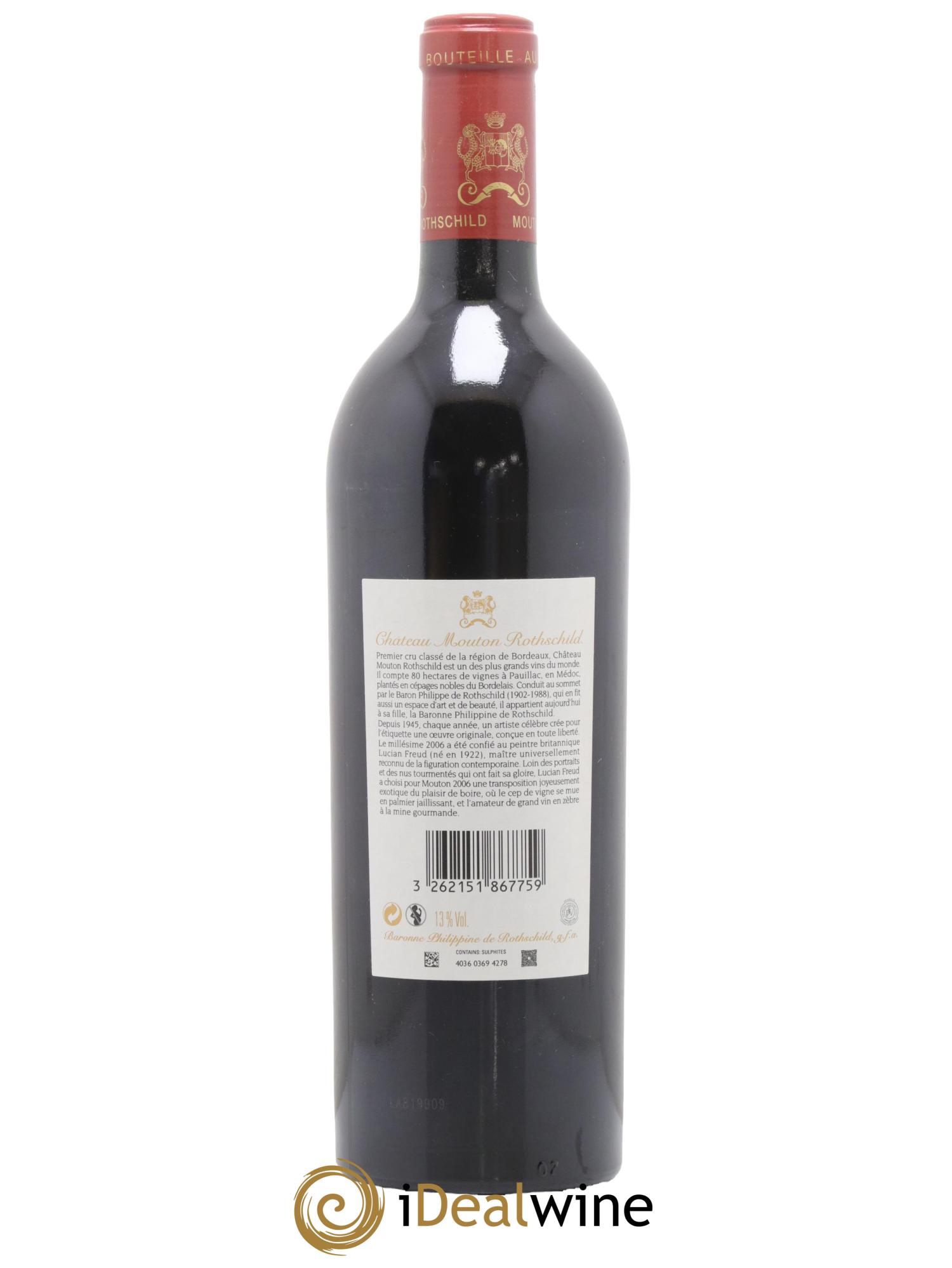 Château Mouton Rothschild 1er Grand Cru Classé 2006 - Lot de 1 bouteille - 1