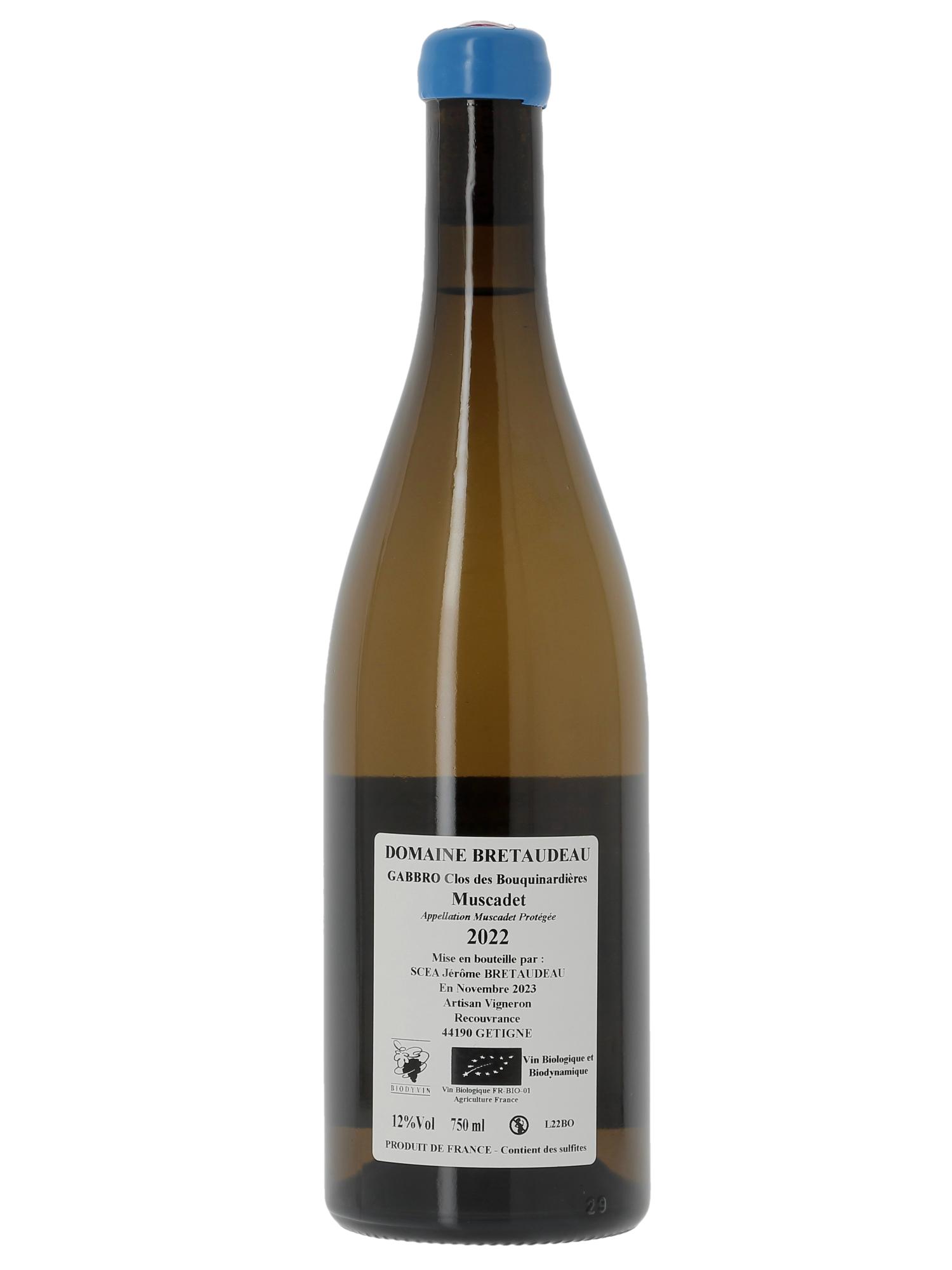 Muscadet-Sèvre-et-Maine Gabbro Clos des Bouquinardières Jérôme Bretaudeau - Domaine de Bellevue  2022 - Lot de 1 bouteille - 1