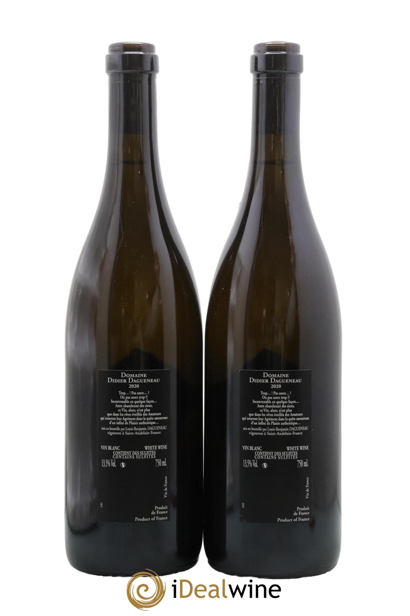 Vin de France (anciennement Pouilly-Fumé) Silex Dagueneau (Domaine Didier - Louis-Benjamin) 2020 - Posten von 2 Flaschen - 1