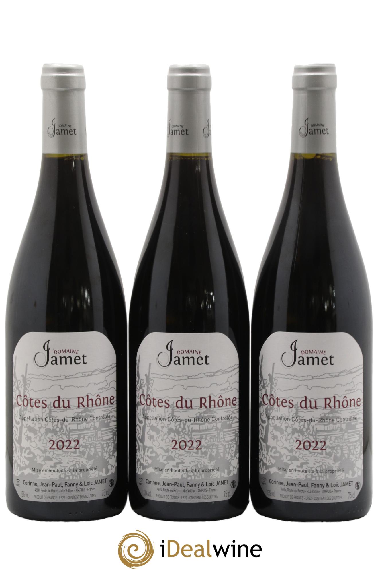 Côtes-du-Rhône Jamet (Domaine) 2022 - Lotto di 3 bottiglie - 0