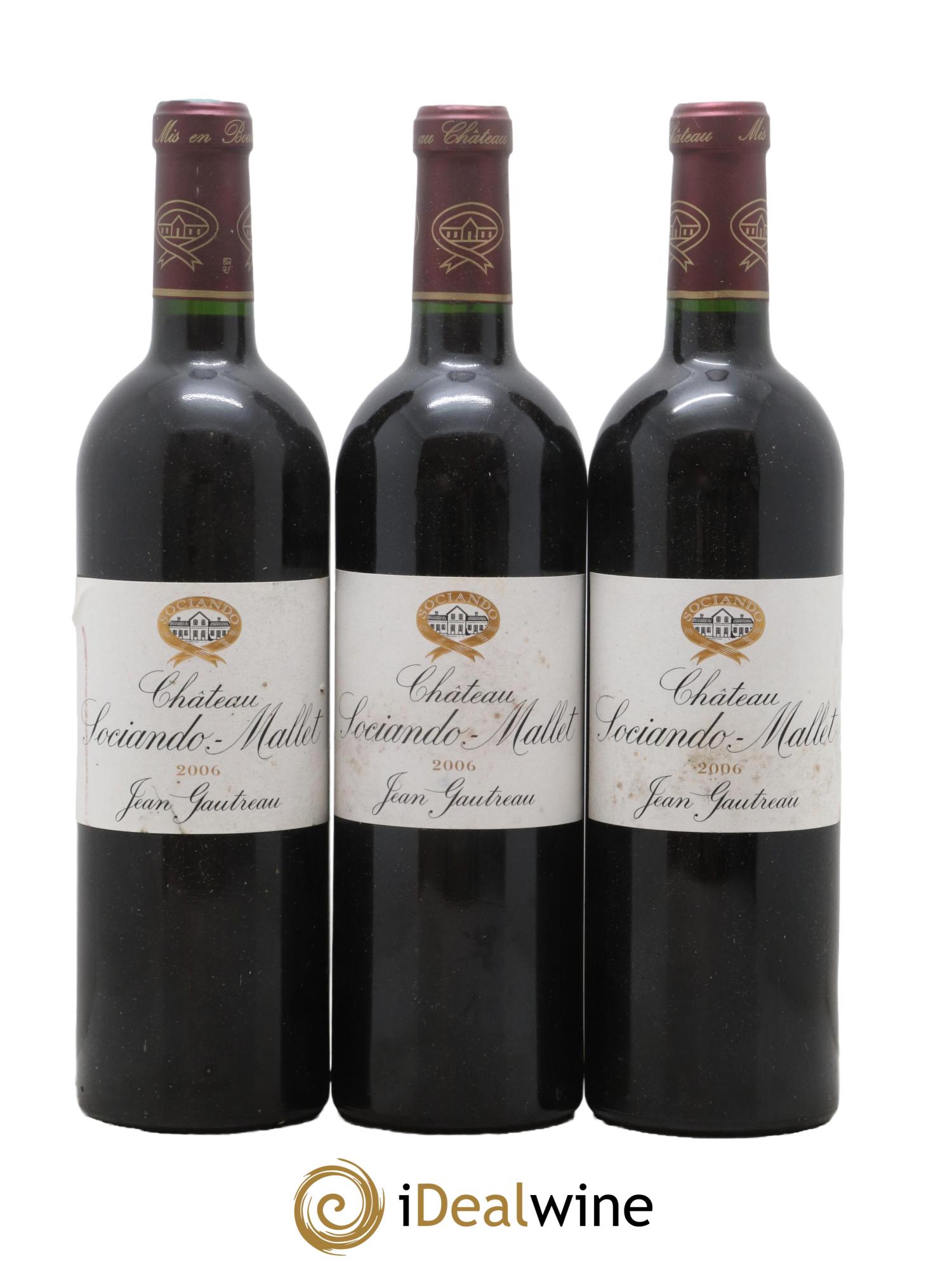 Château Sociando Mallet 2006 - Lot de 3 bouteilles - 0