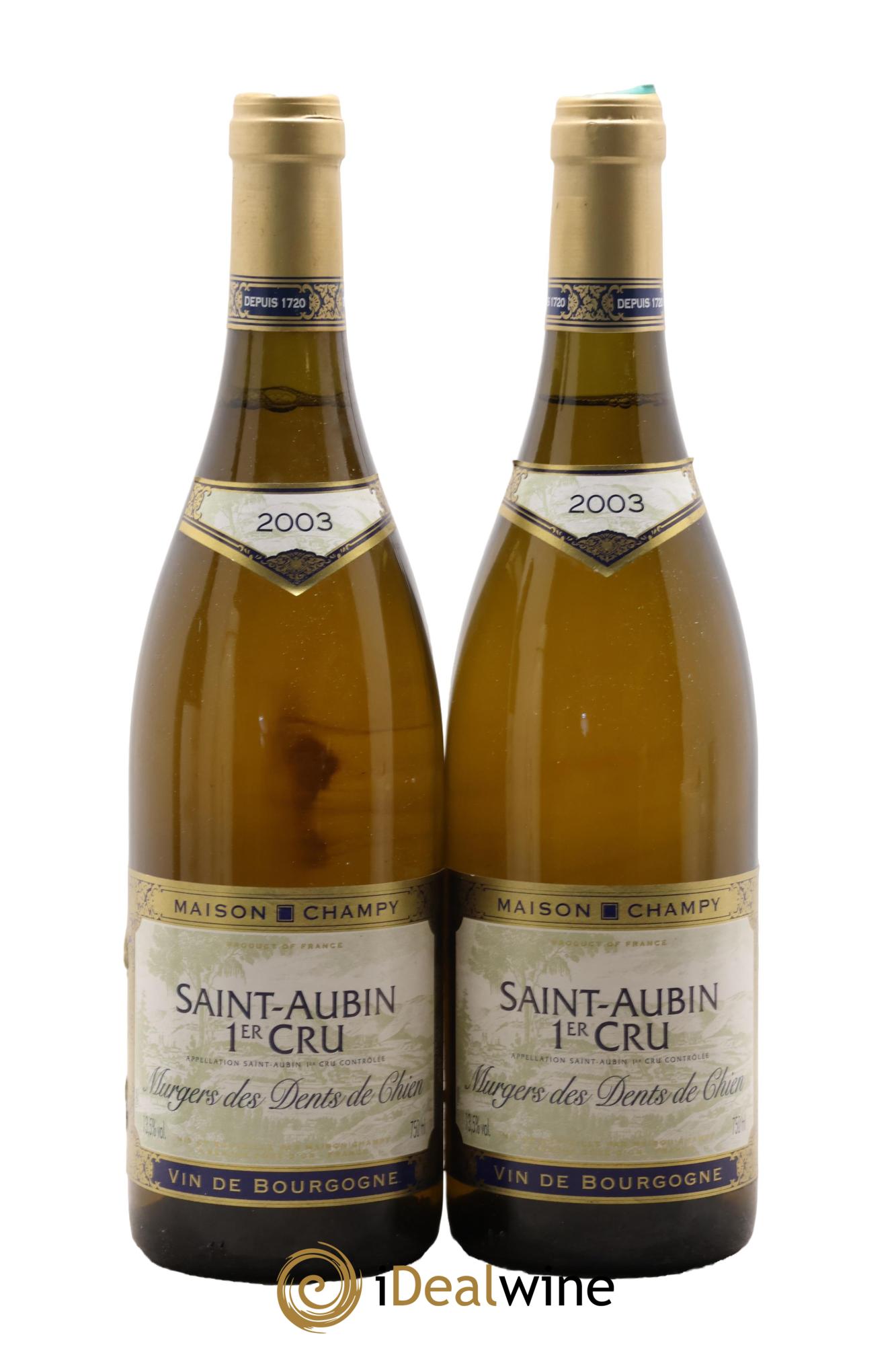 Saint-Aubin 1er Cru Murgers Les Dents de Chien Maison Champy 2003 - Posten von 2 Flaschen - 0