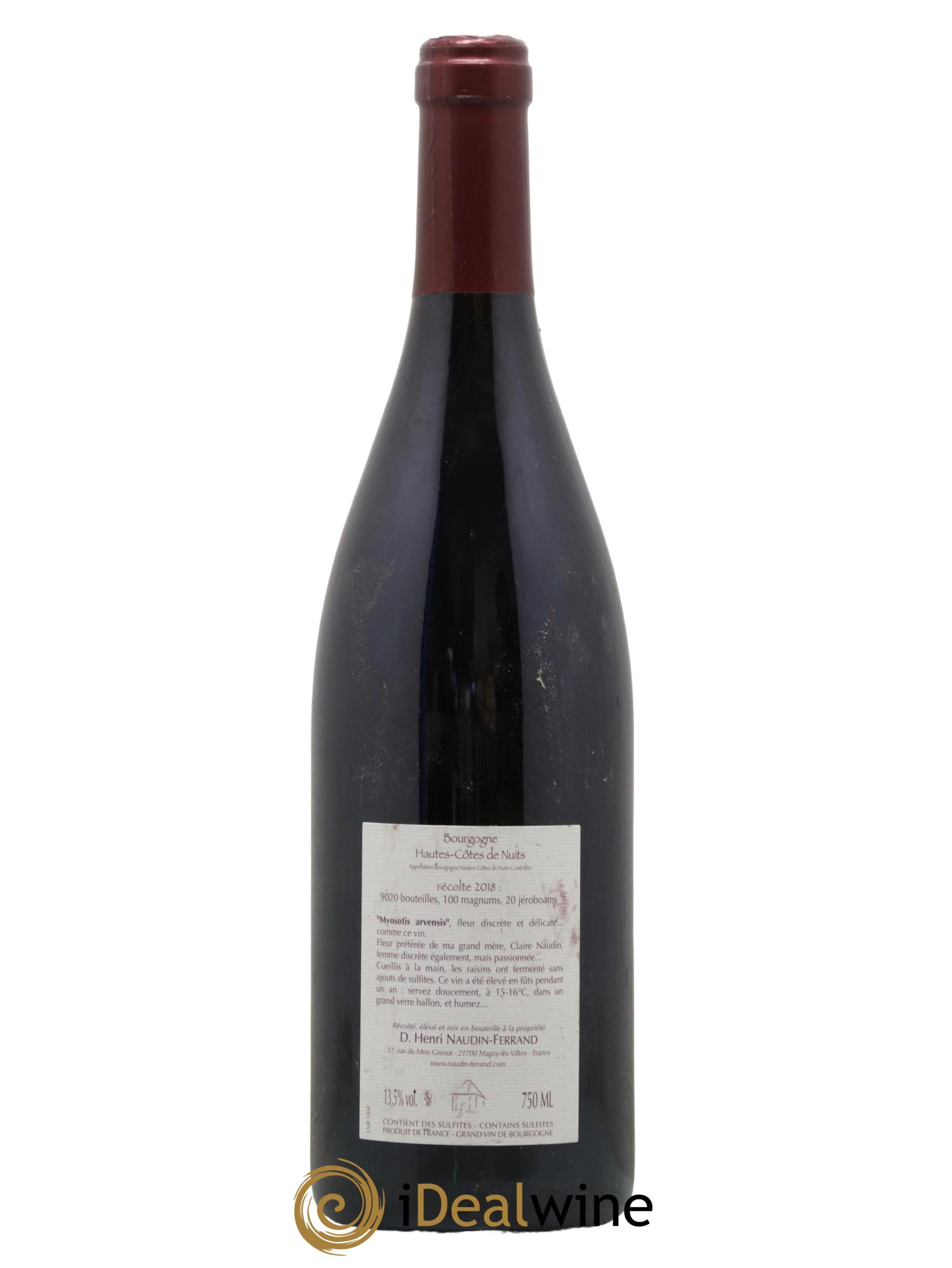 Hautes-Côtes de Nuits Myosotis Arvensis Naudin-Ferrand (Domaine) 2018 - Lot of 1 bottle - 1