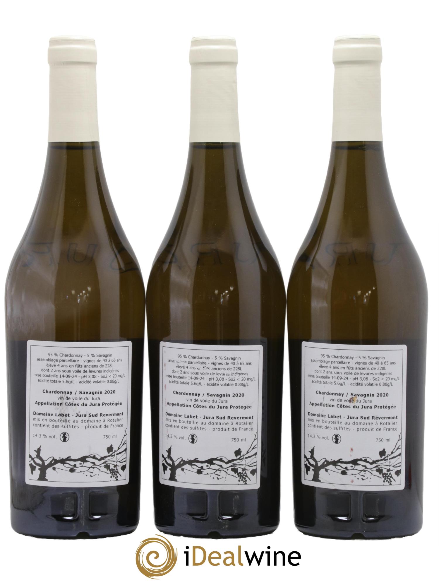 Côtes du Jura Chardonnay - Savagnin Vin de Voile Domaine Labet 2020 - Posten von 3 Flaschen - 1