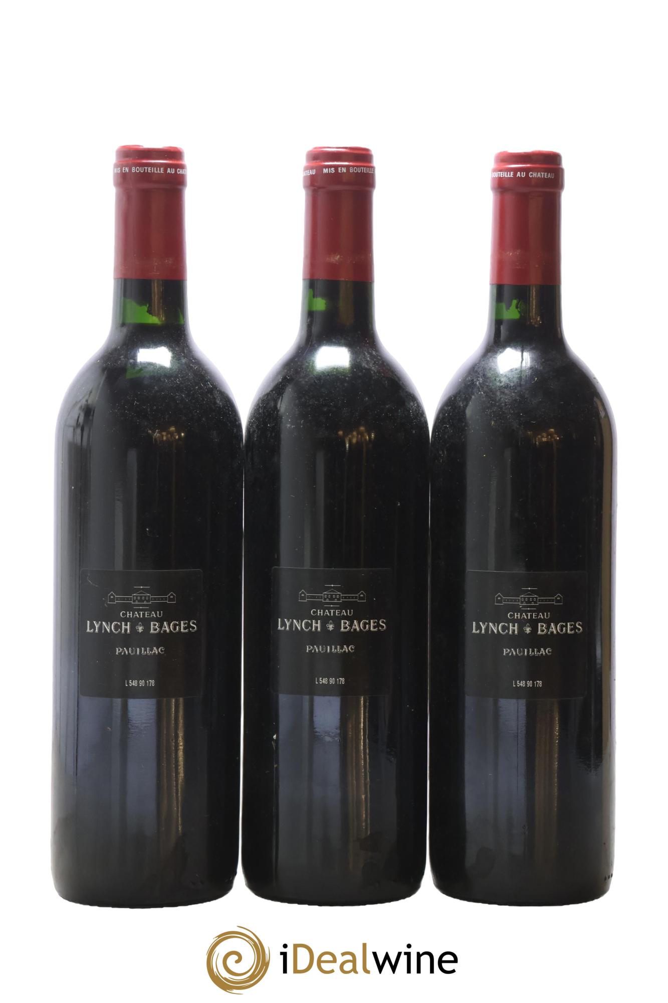Château Lynch Bages 5ème Grand Cru Classé 1990 - Posten von 3 Flaschen - 1