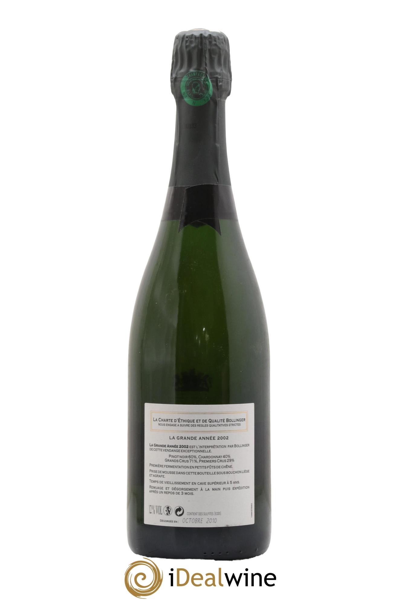 Grande Année Brut Bollinger 2002 - Lot de 1 bouteille - 2