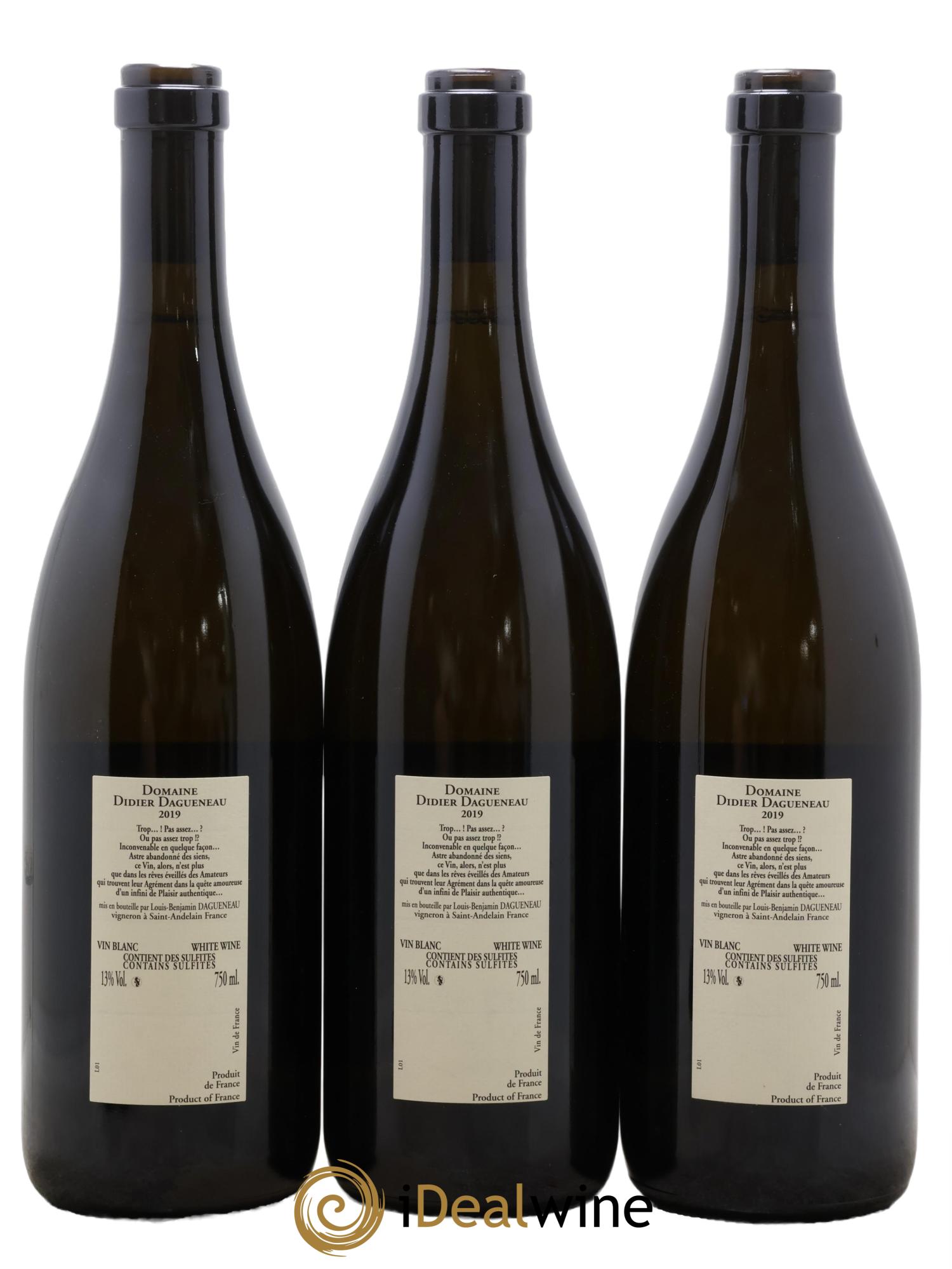 Vin de France Blanc Etc Dagueneau (Domaine Didier - Louis-Benjamin) 2019 - Lot de 3 bouteilles - 1