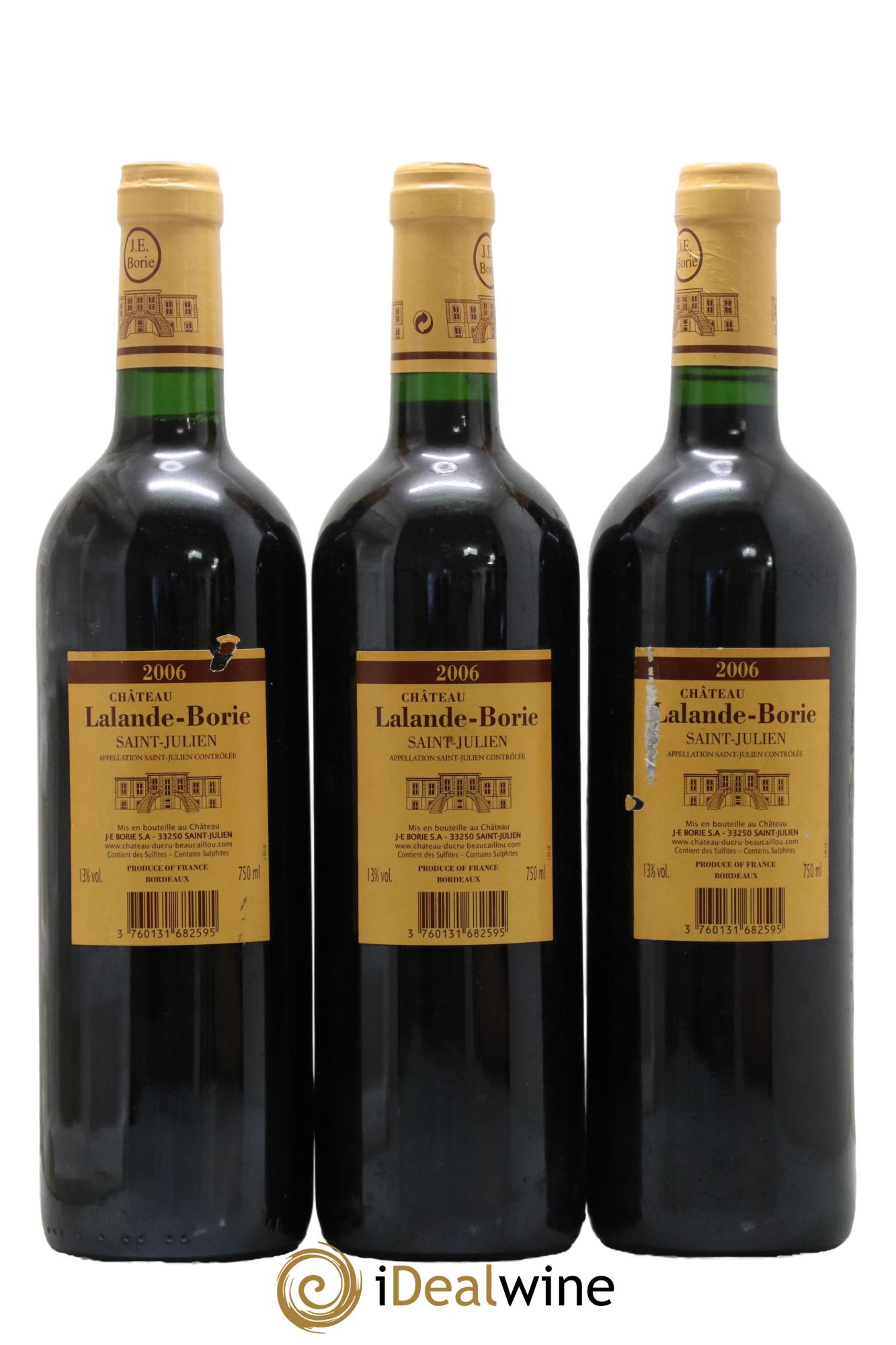 Château Lalande Borie 2006 - Lot of 3 bottles - 1